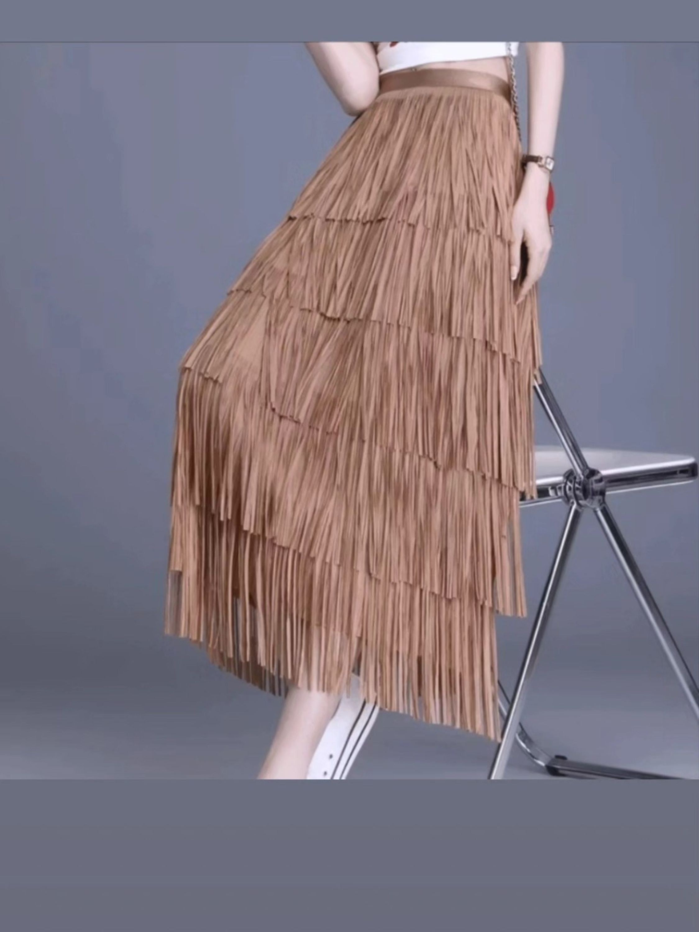 Saia de franja importado modas Y152#