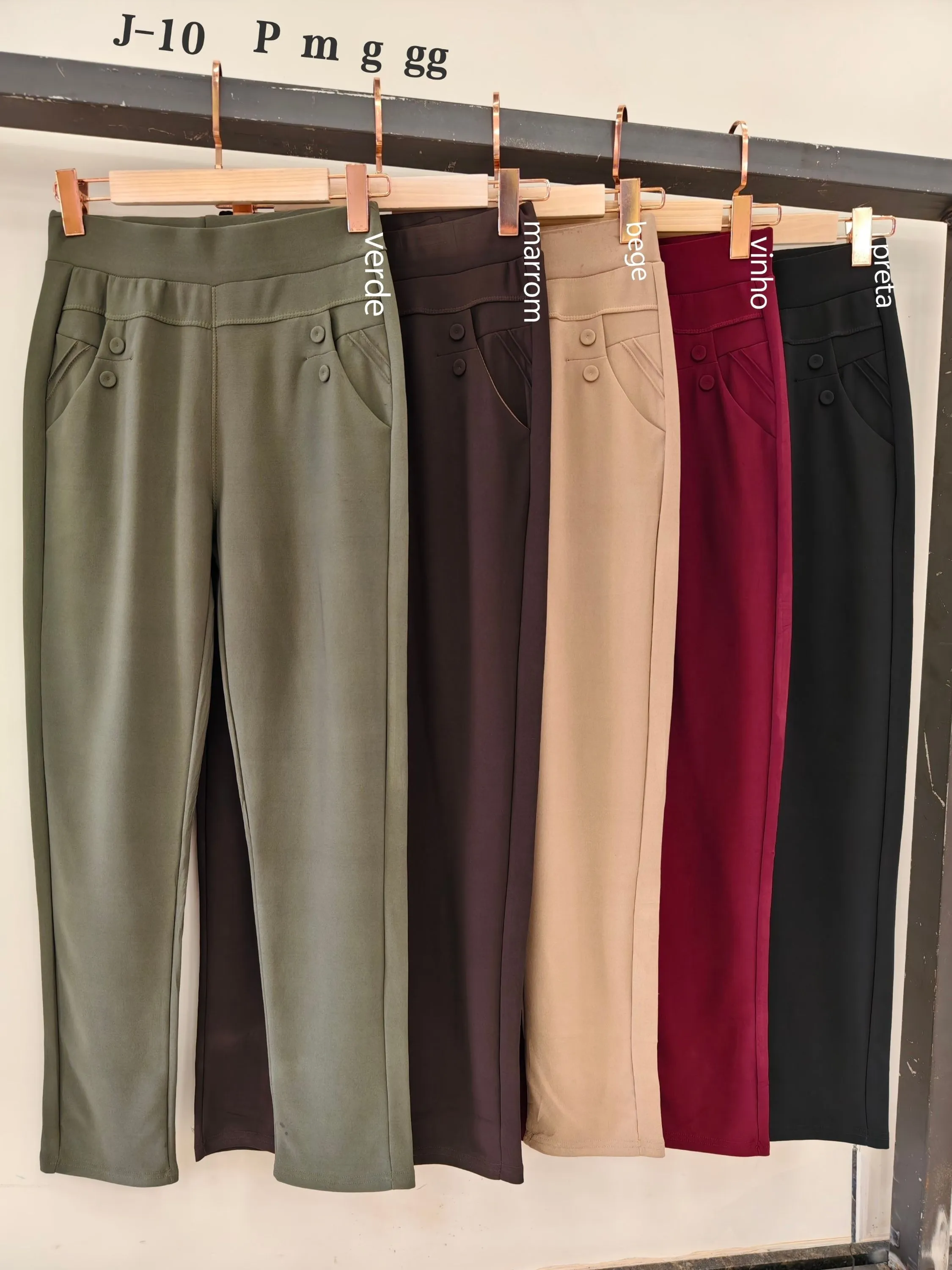 Calça flanelada importado femininas modas J-10