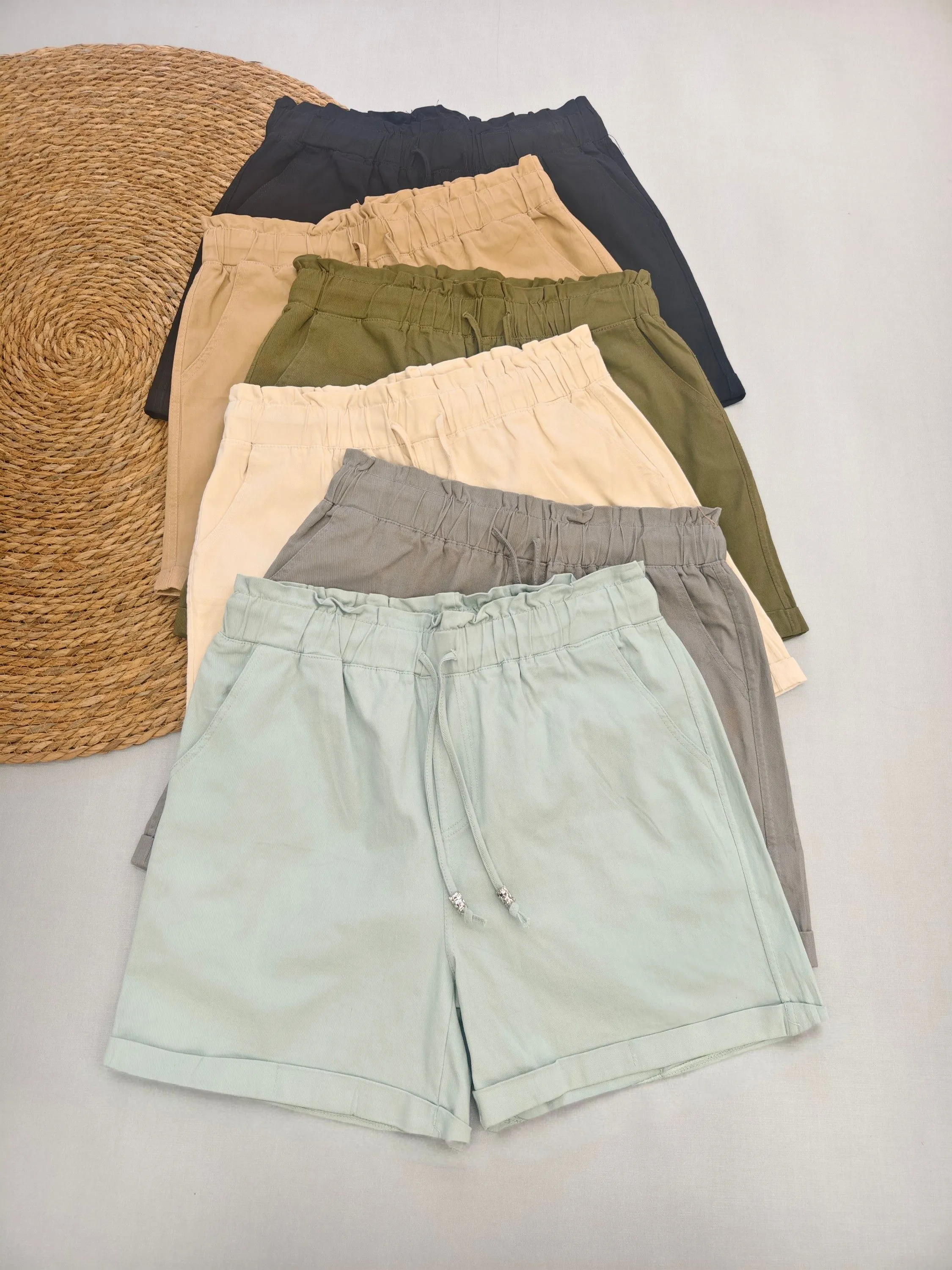 short sarja com Elastano importado femininas modas M20116