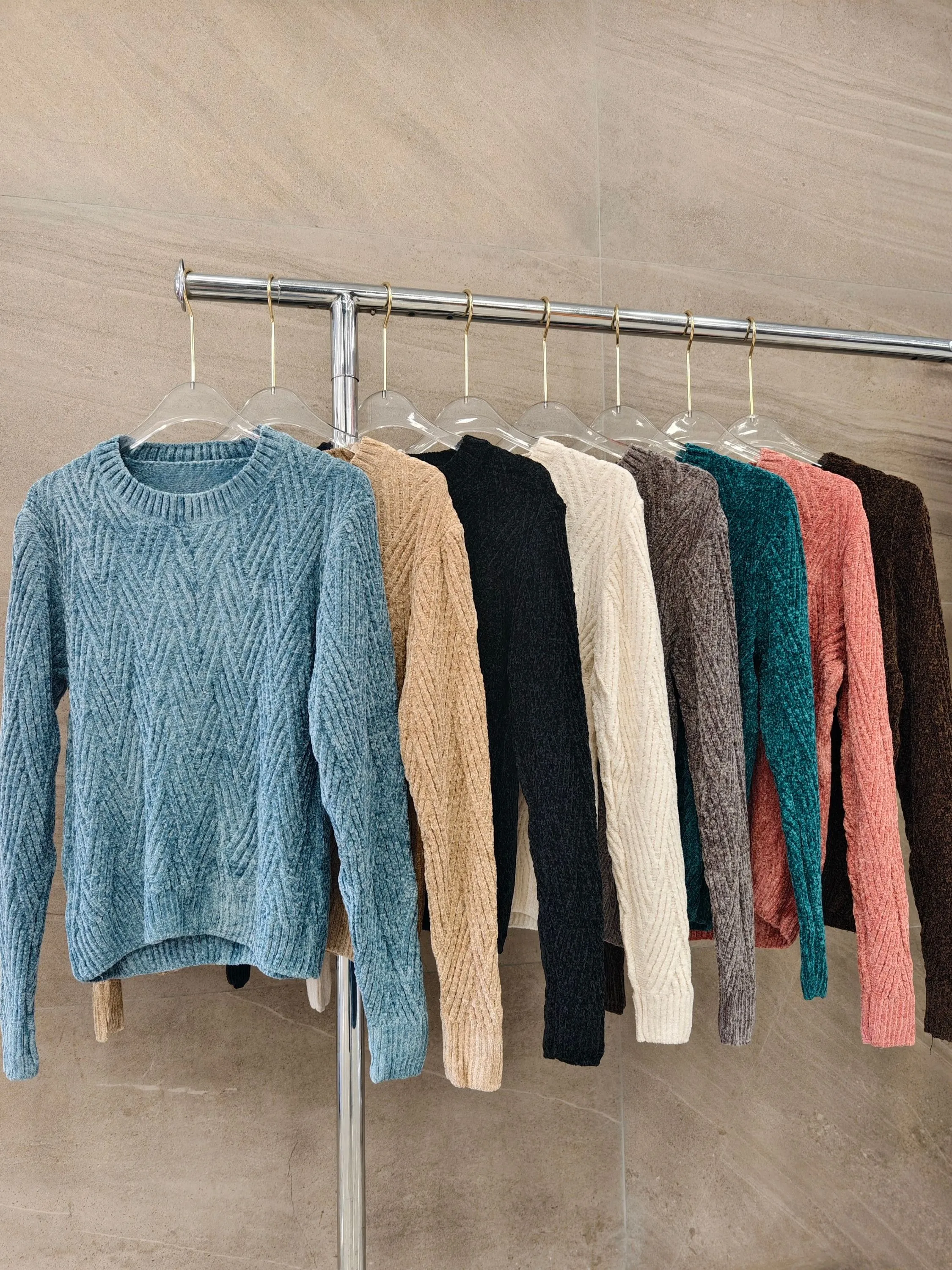 blusa Chenille importado femininas modas A953