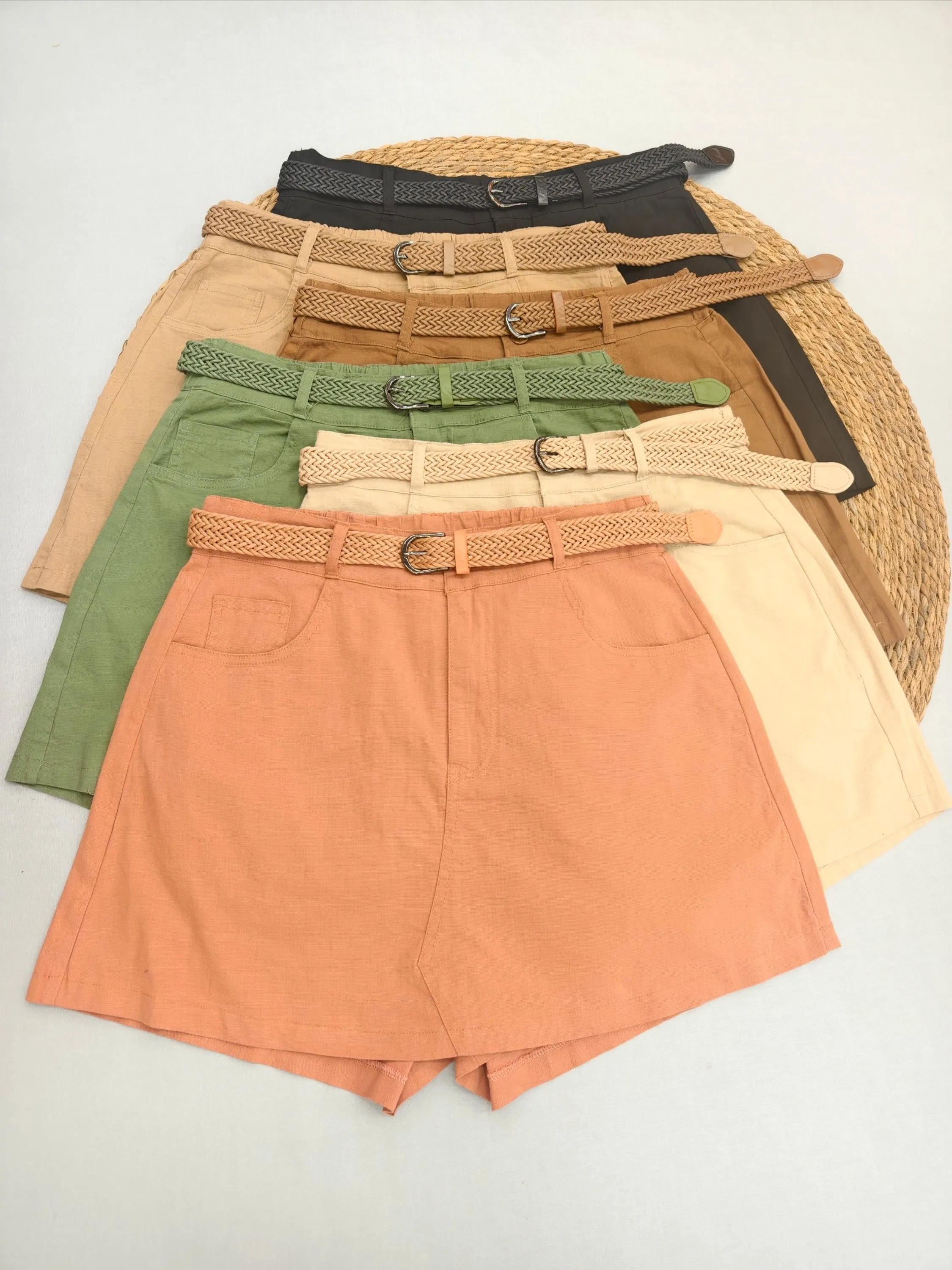short Saia plus size Linho importado 835