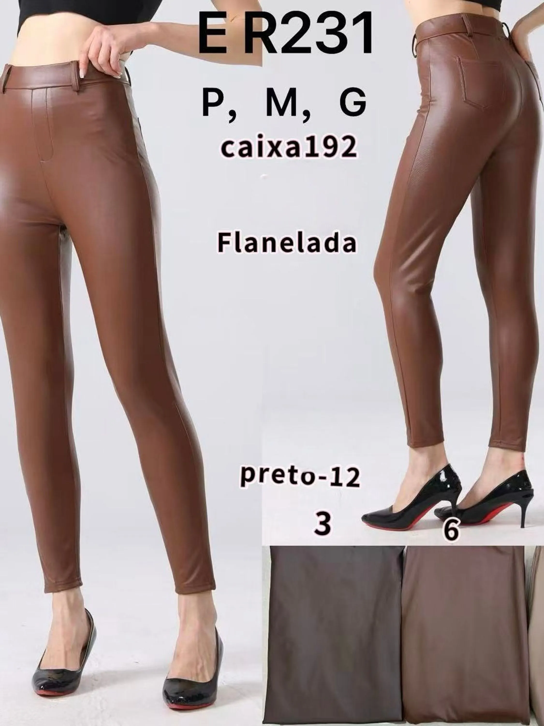 Calça legging Resinada com flanelada importado  ER231