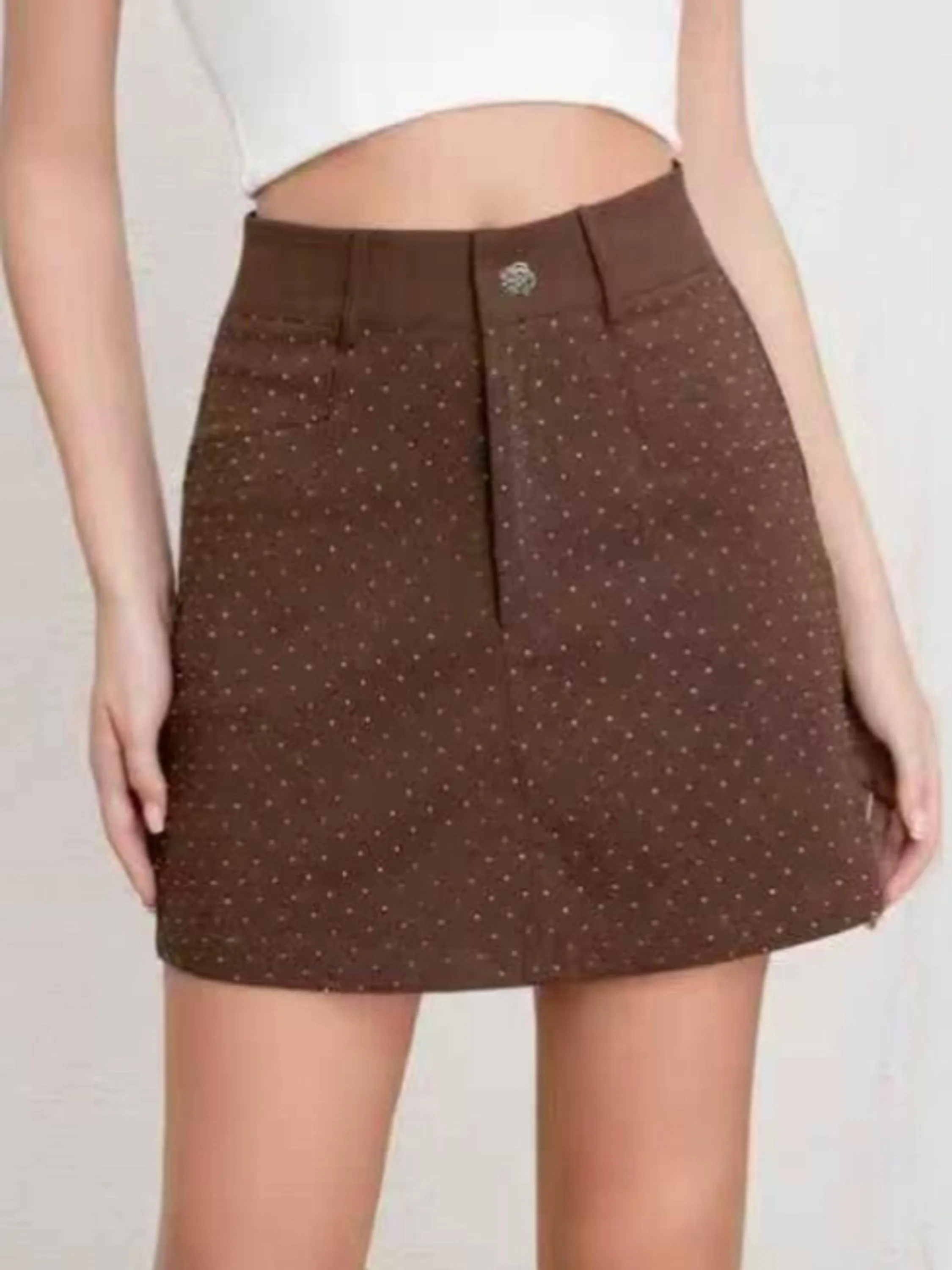 Saia sarja com Strass  importado femininas modas K201