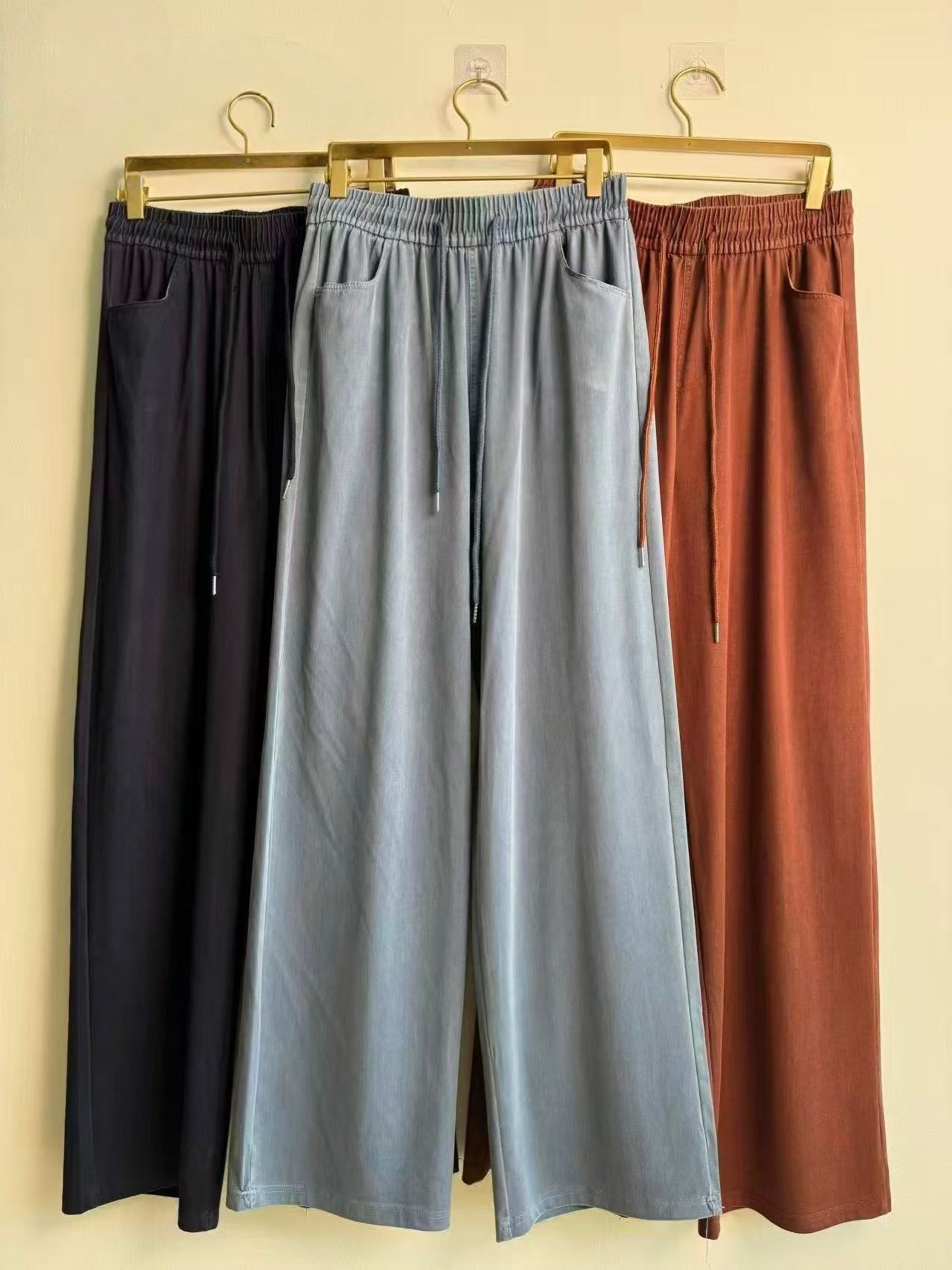 calça jeans de seda importado femininas modas YZ001