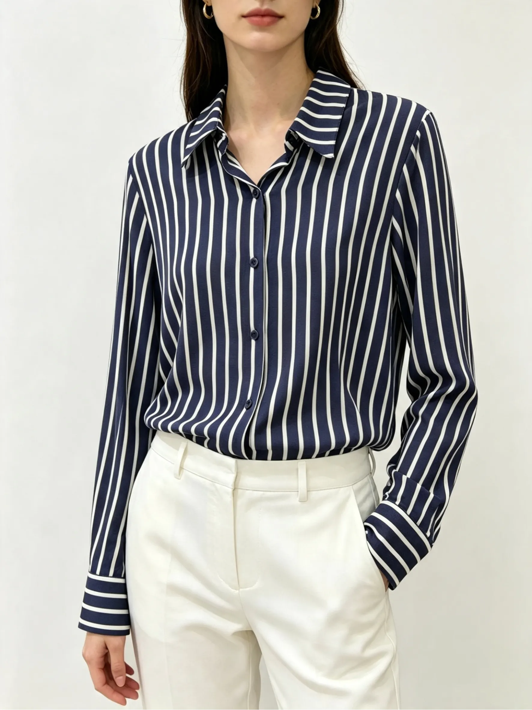 camisa listrata Linho importado EQ1296
