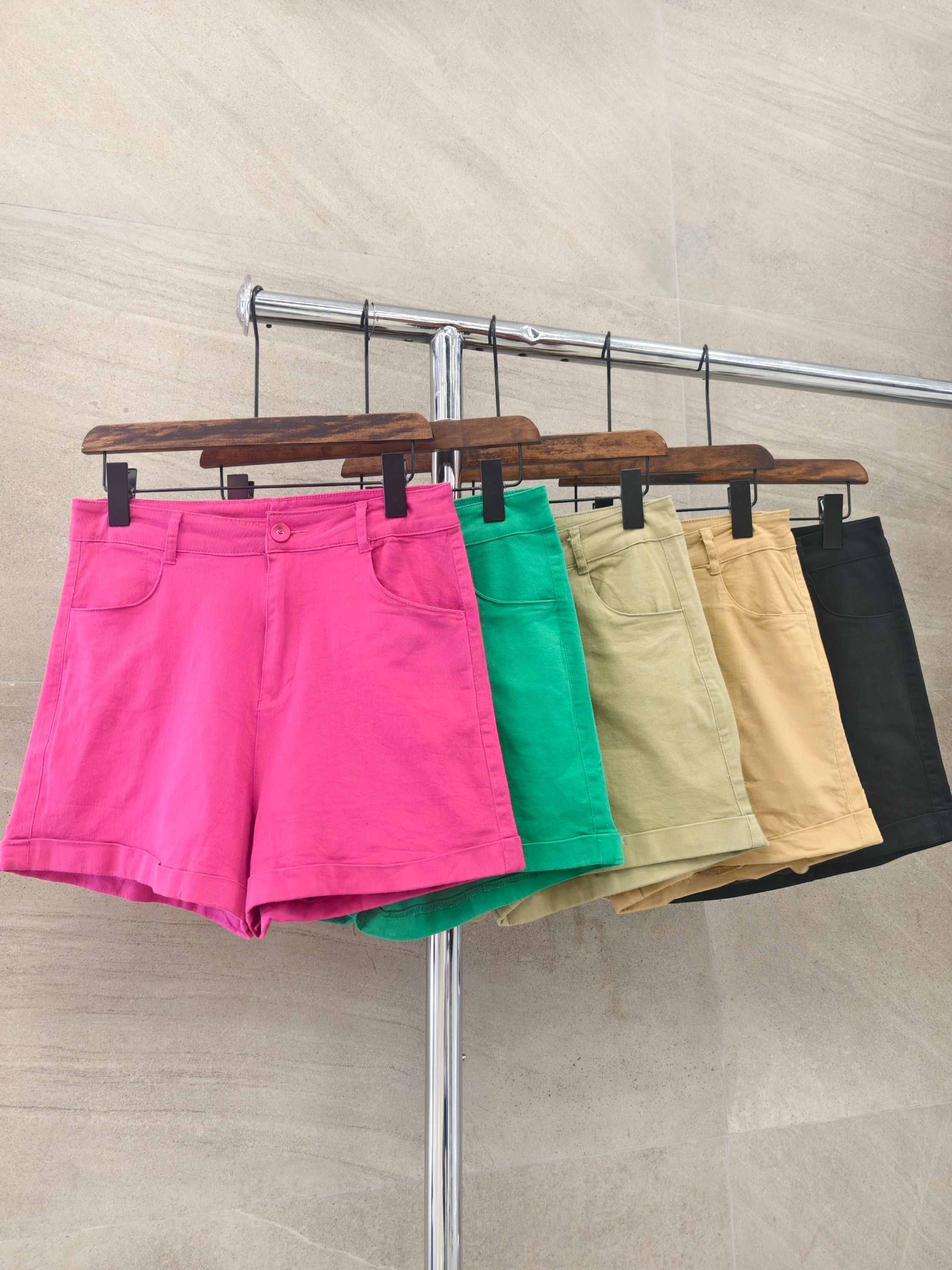 short Sarja com Elastano importado femininas modas E64101