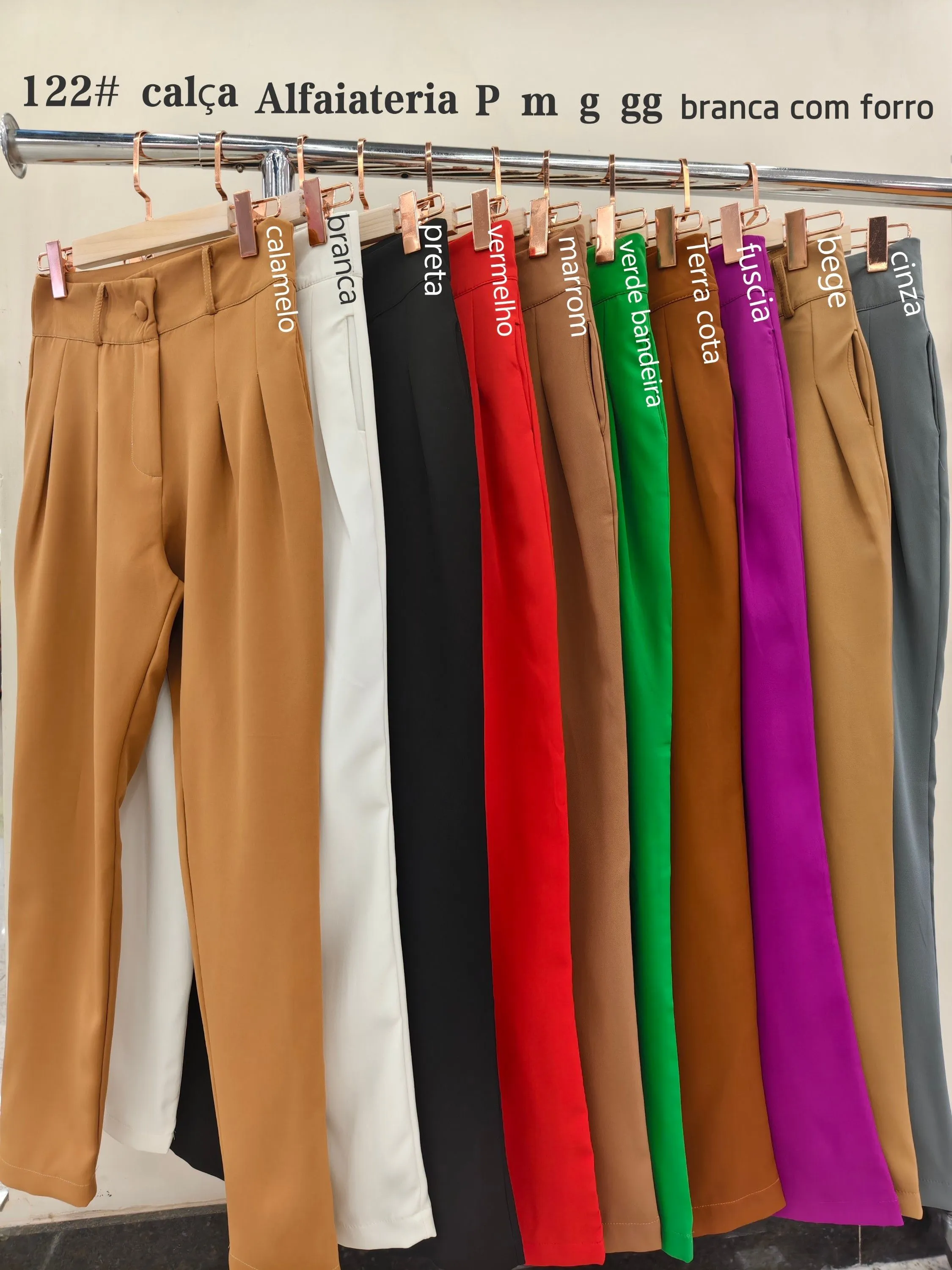 Calça  Alfaiateria femininas modas 122#