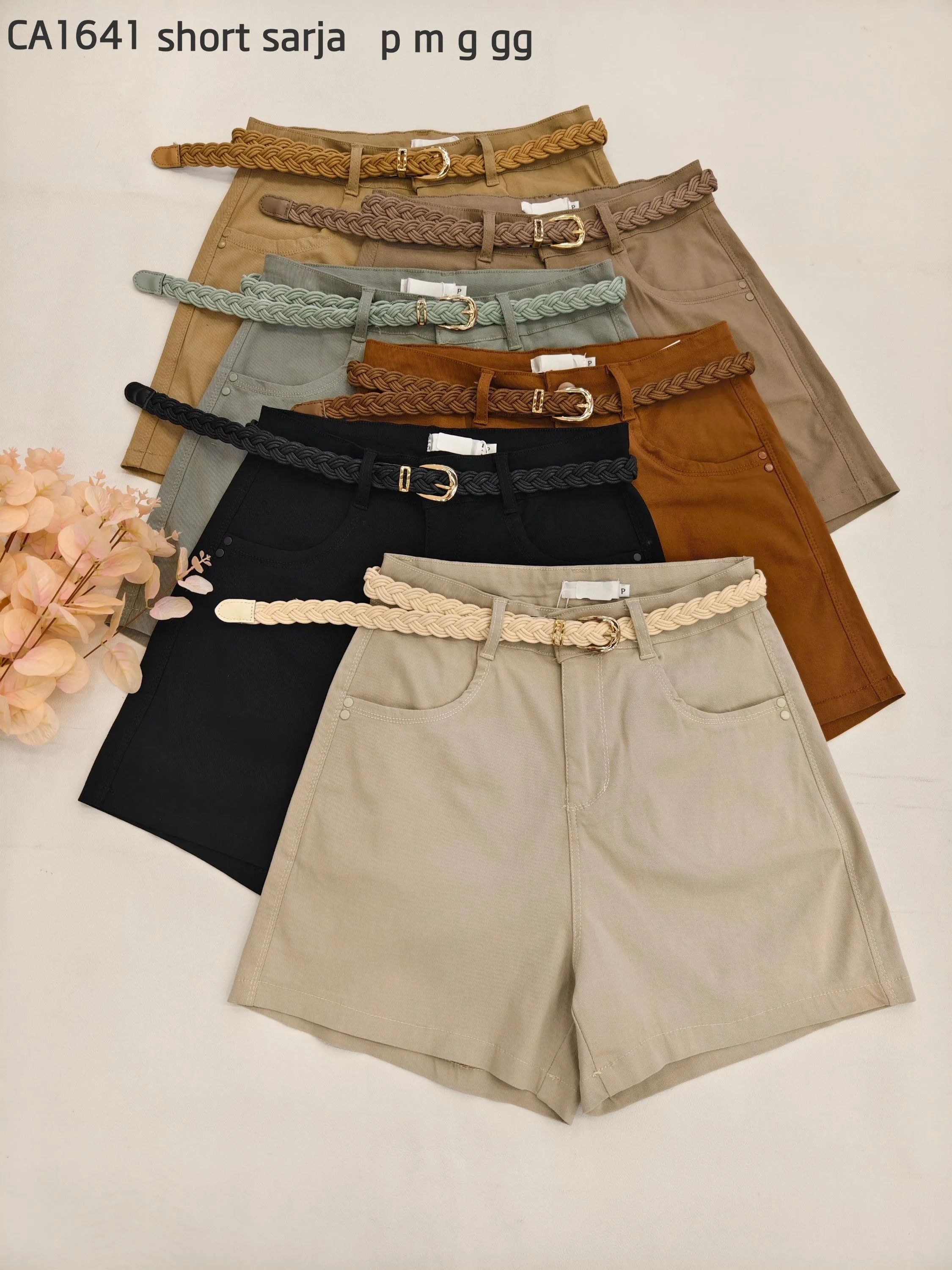 short sarja importado femininas modas CA1641