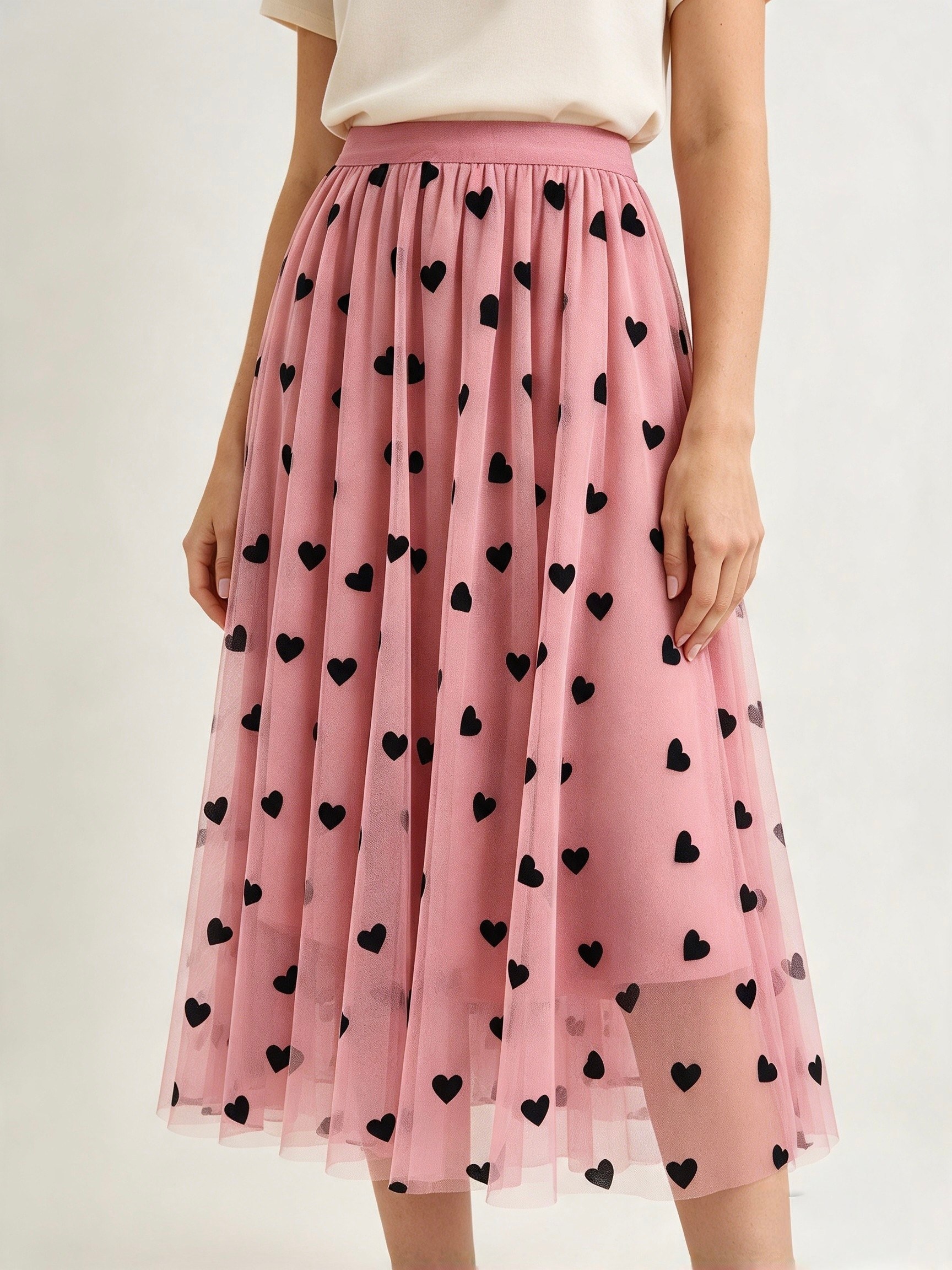 Saia Tule De coração importado femininas modas WK-56