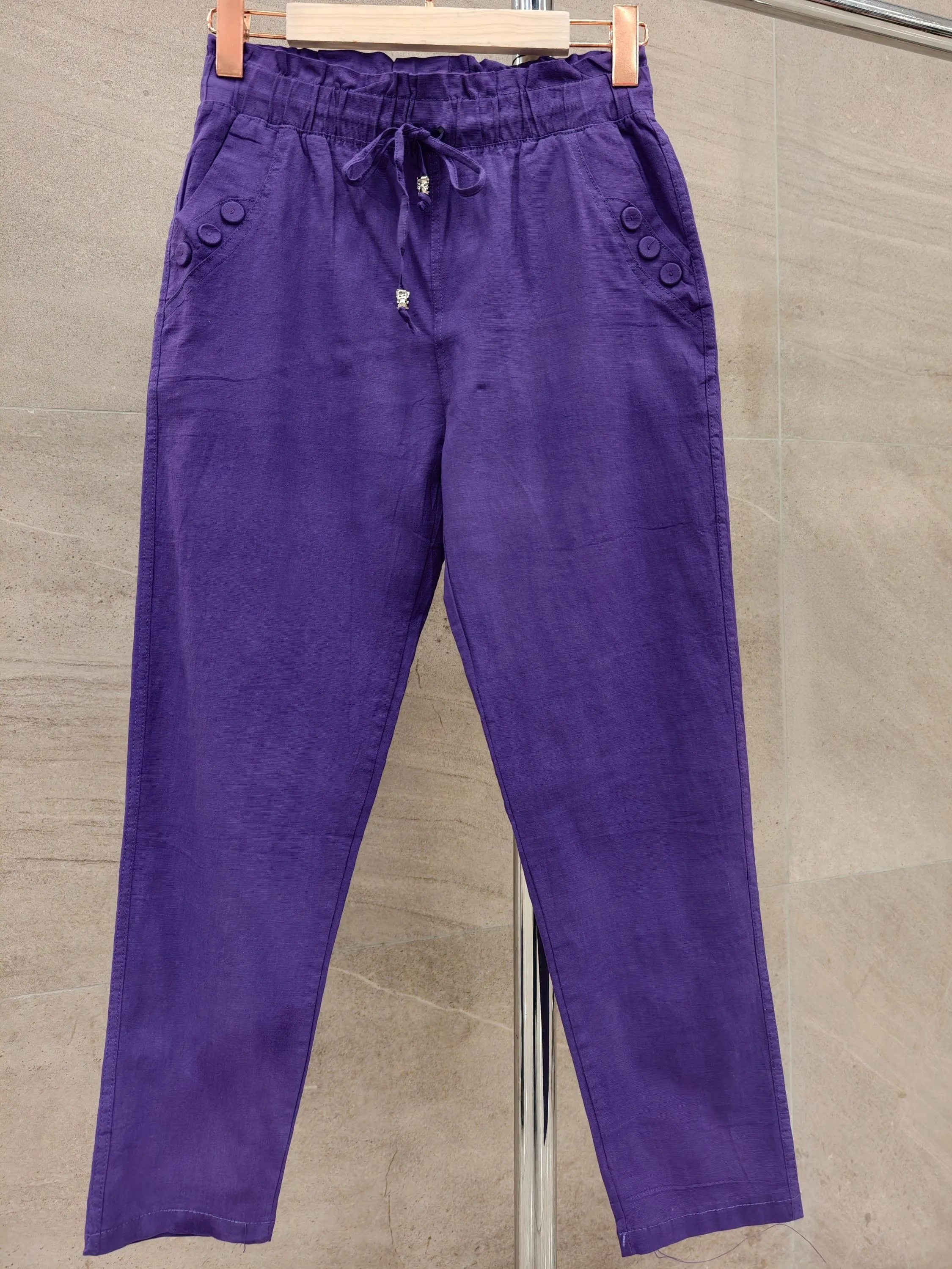 KIT 4 Calça Linho com Elastico importado femininas M2093