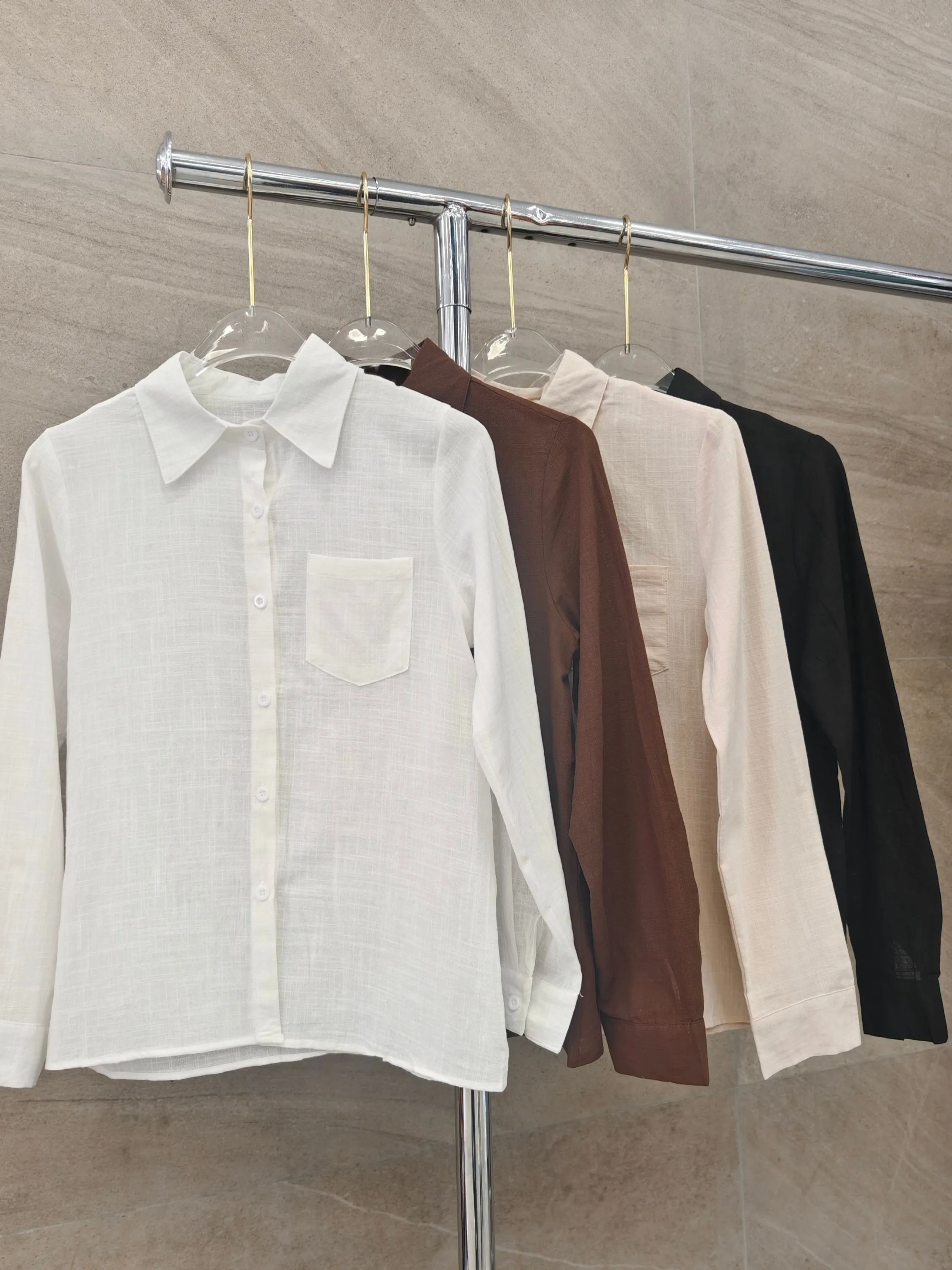 camisa Basica Linho importado femininas modas F978