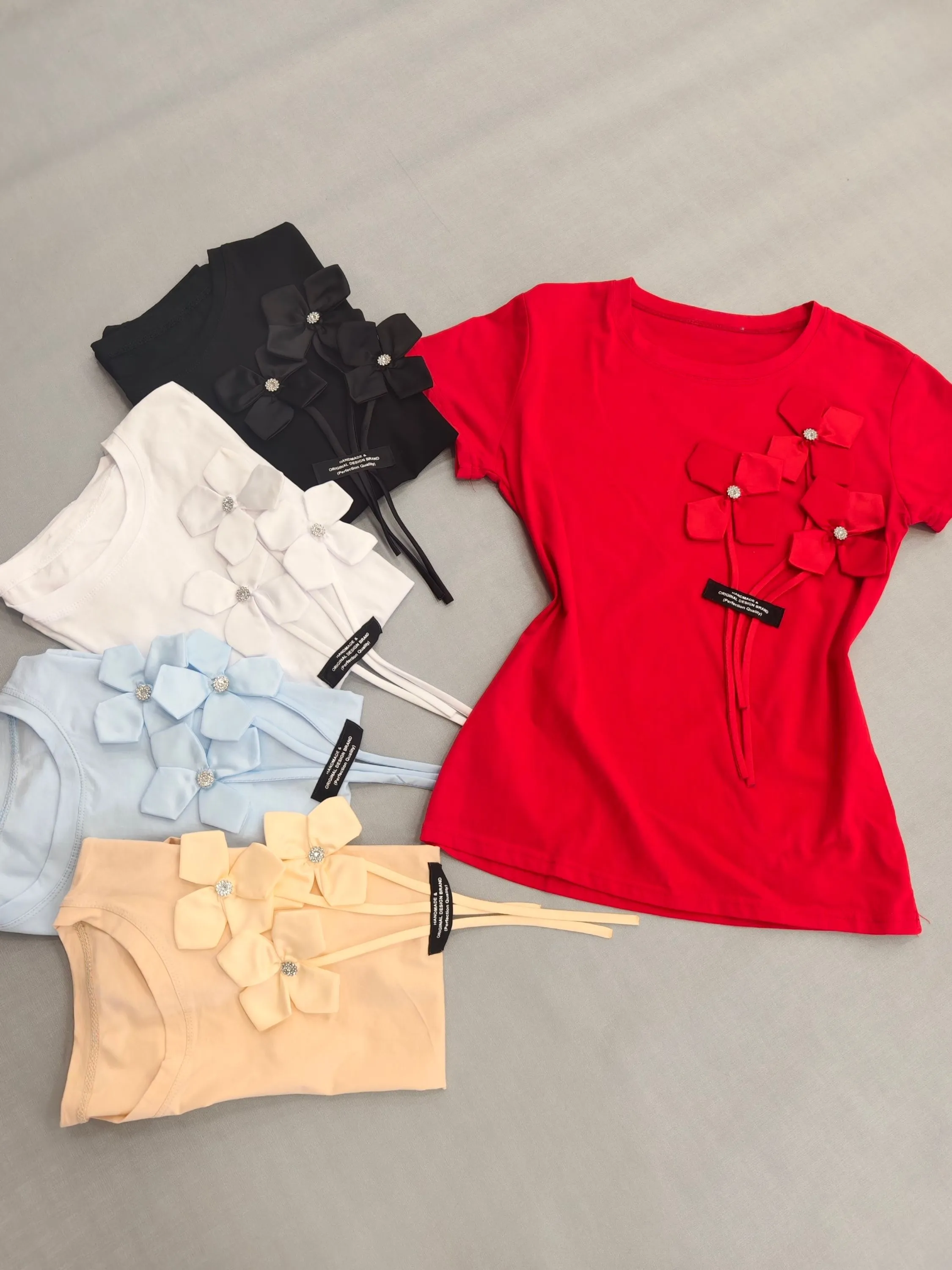 Camiseta flor  Algodão importado femininas modas DXY13232