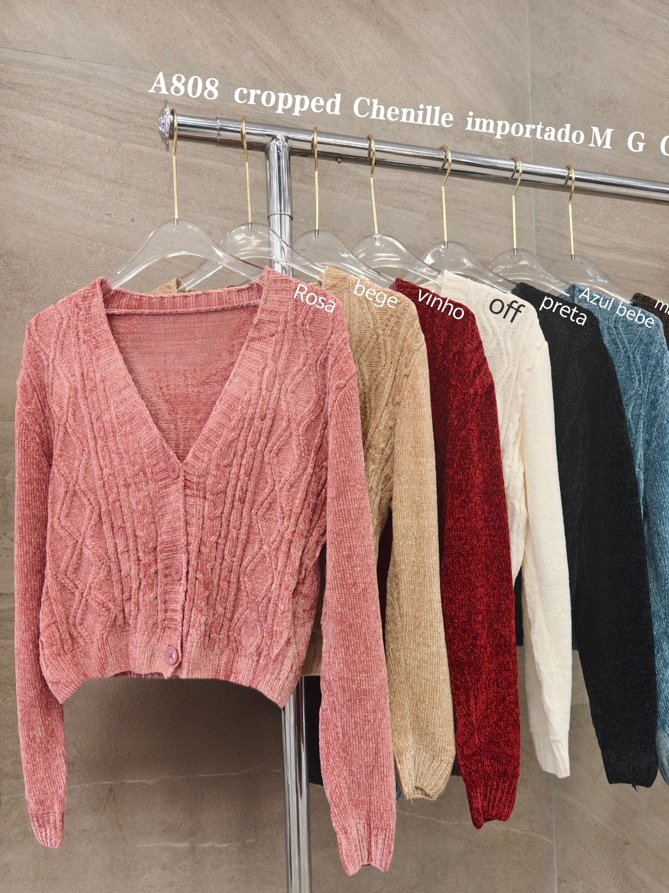 casaco Chenille importado femininas modas A808