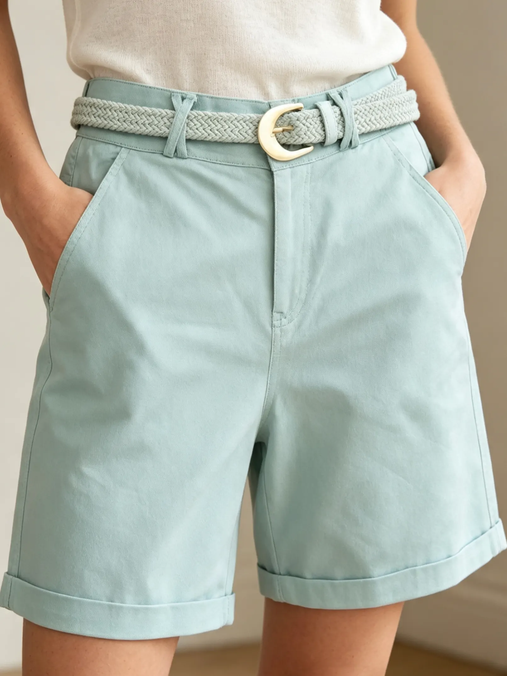 Bermuda sarja importado femininas modas E-2525M