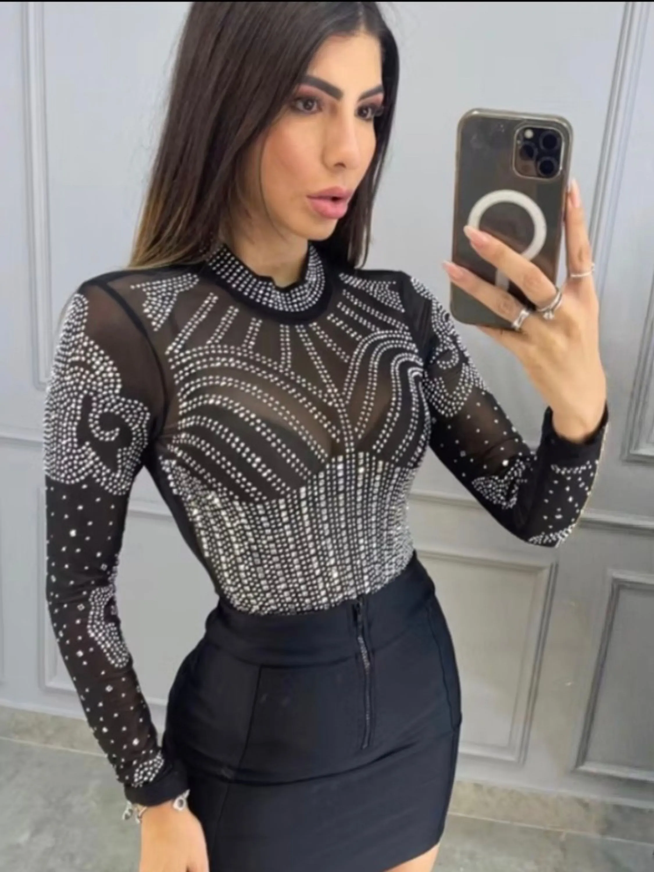 body Strass Brilhante importado femininas modas SH240