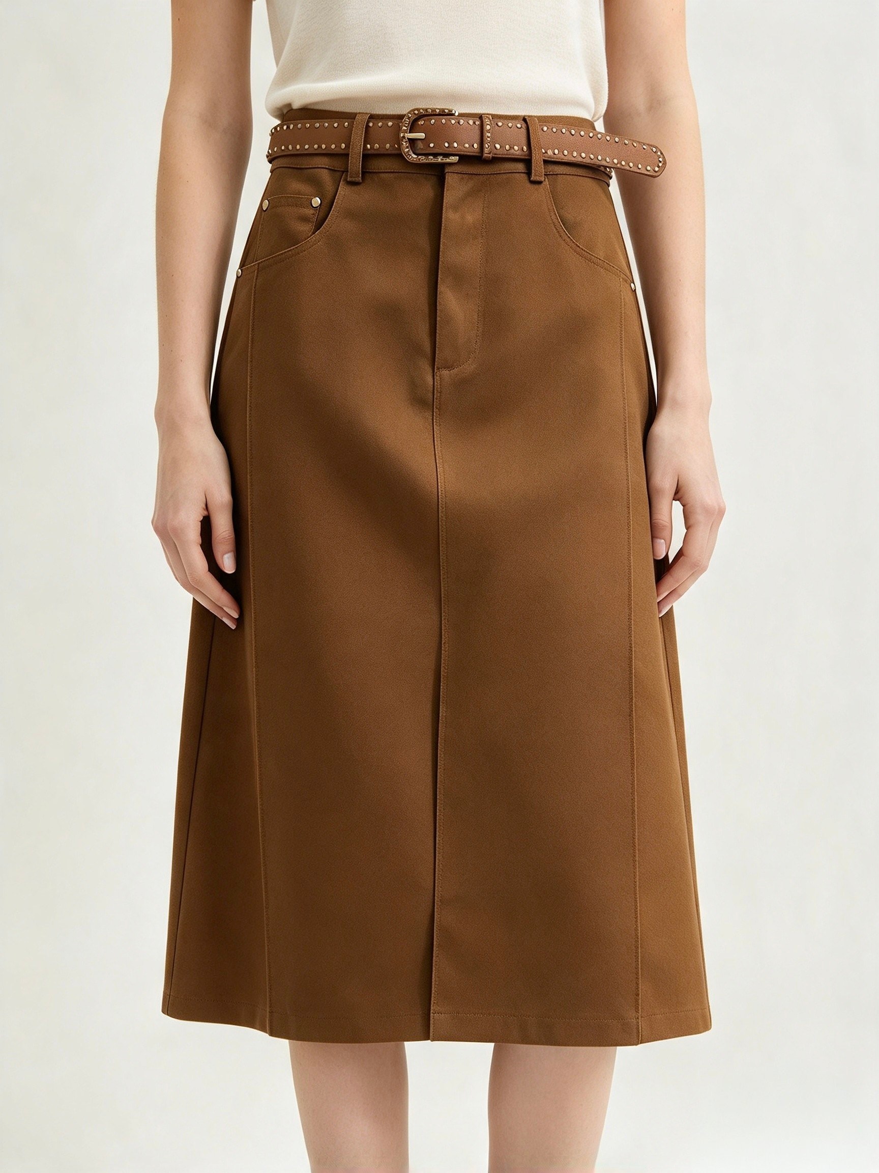 Saia midi sarja importado femininas modas CA1747
