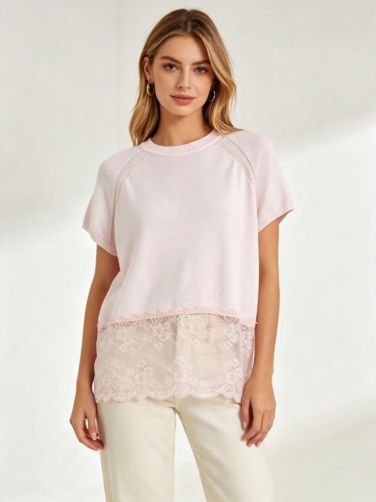 blusa modal com Renda importado femininas modasCX26842