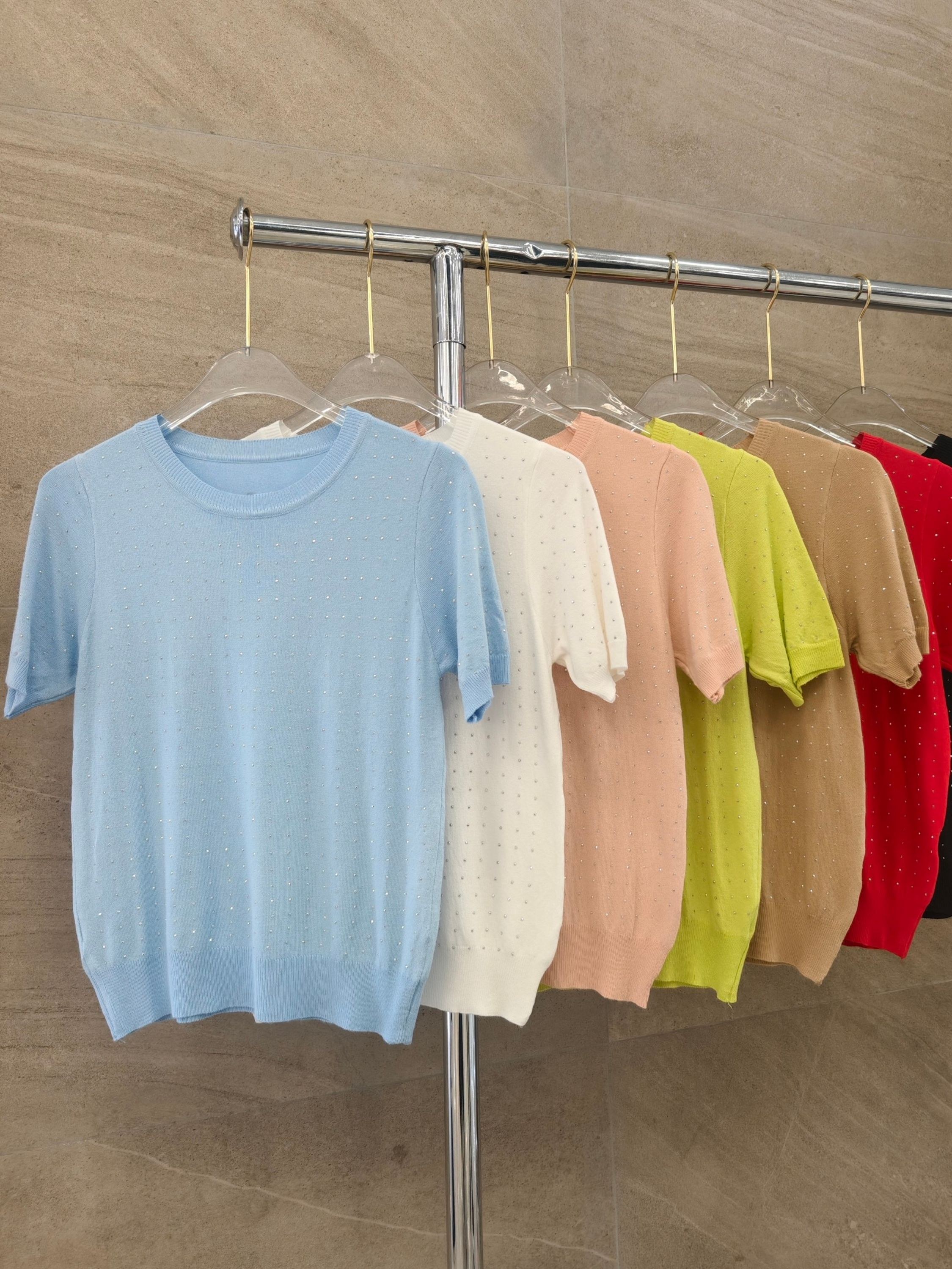 Camiseta com brillo importado femininas modas DZ157