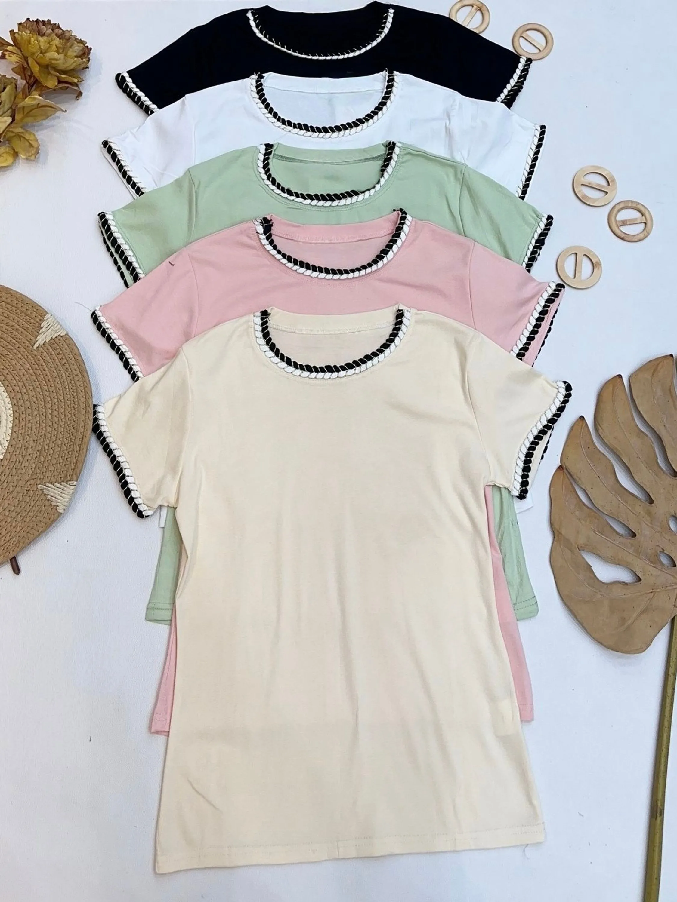 Camiseta bordado Algodão importado DXY7231