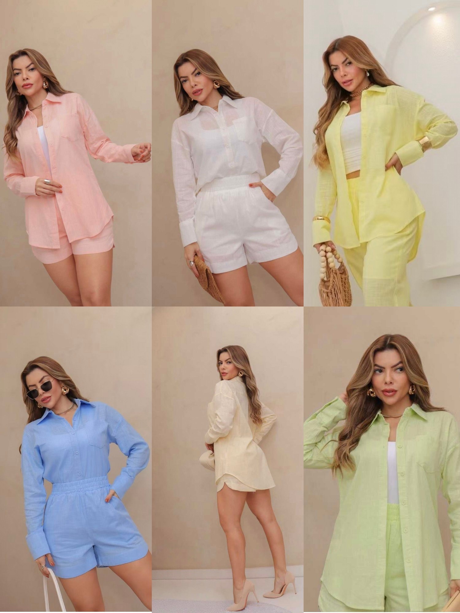 conjunto Linho importado femininas modas F611