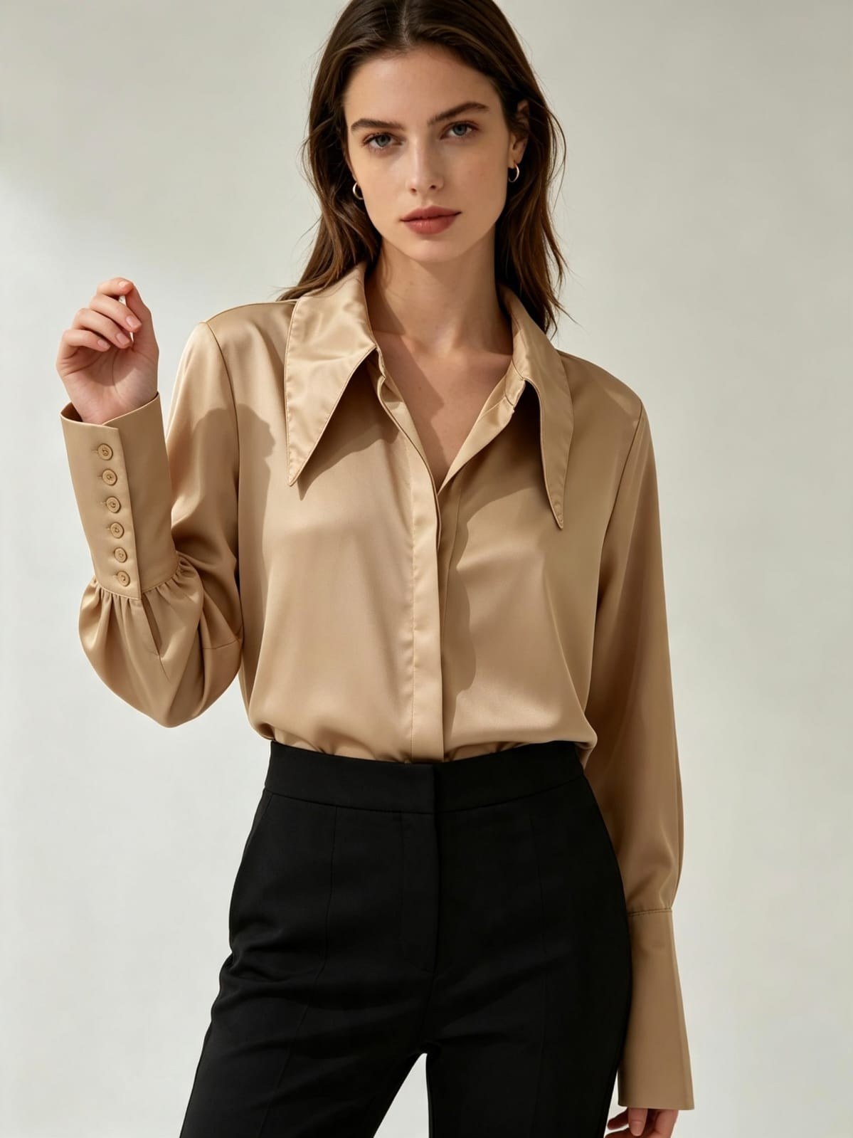 Camisa cetim importado femininas modas L1580