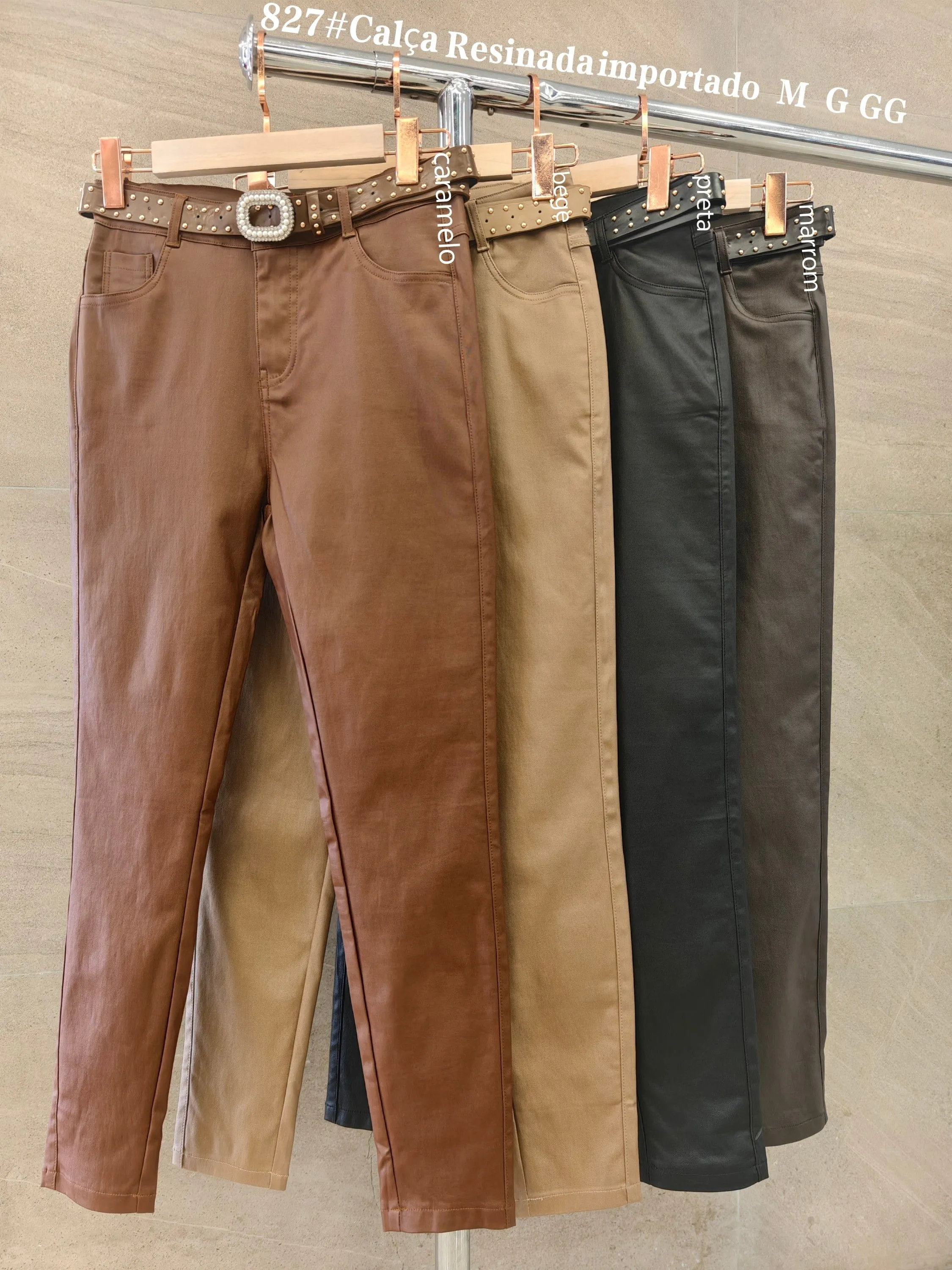Calça Resinada importado femininas modas 827#