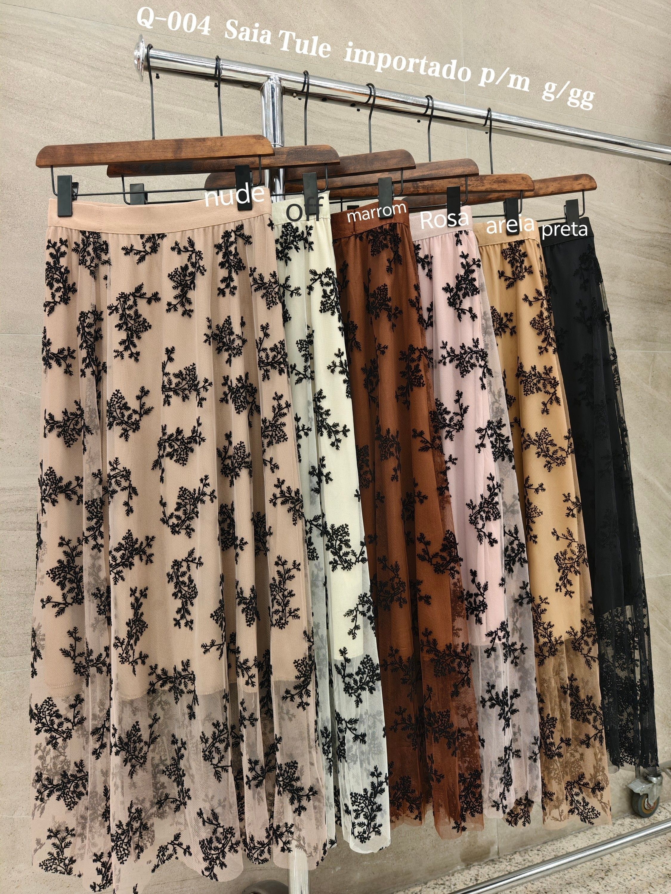Saia Tule importado femininas modas Q004