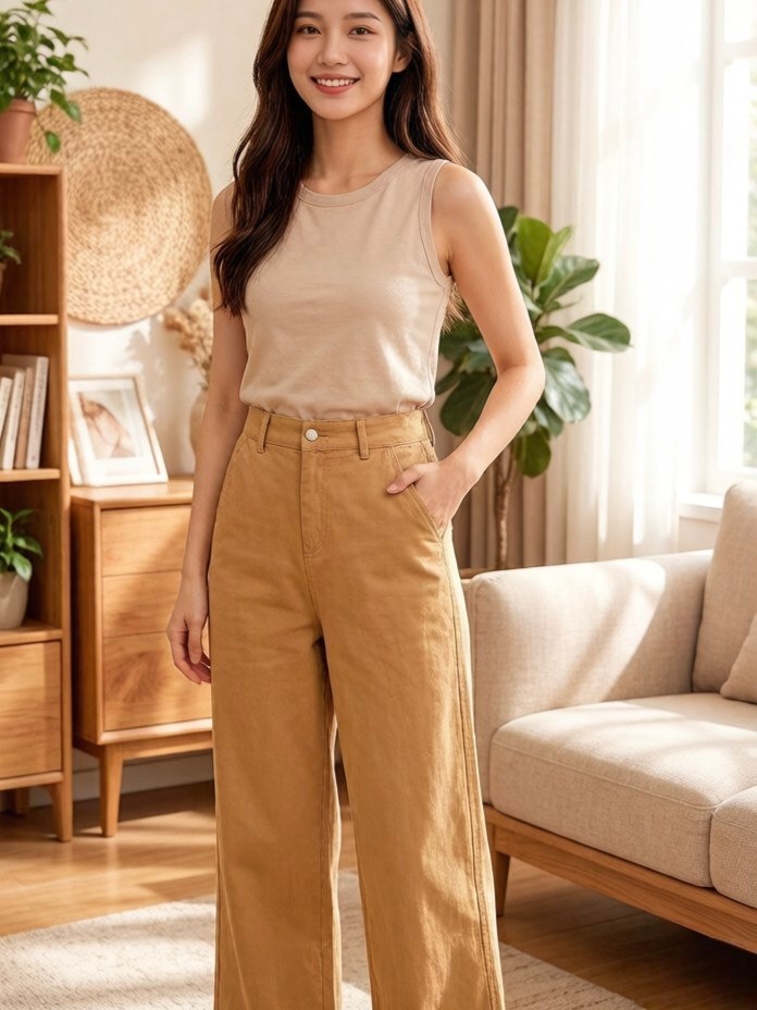 calça pantalona Linho importado femininas modas XY217