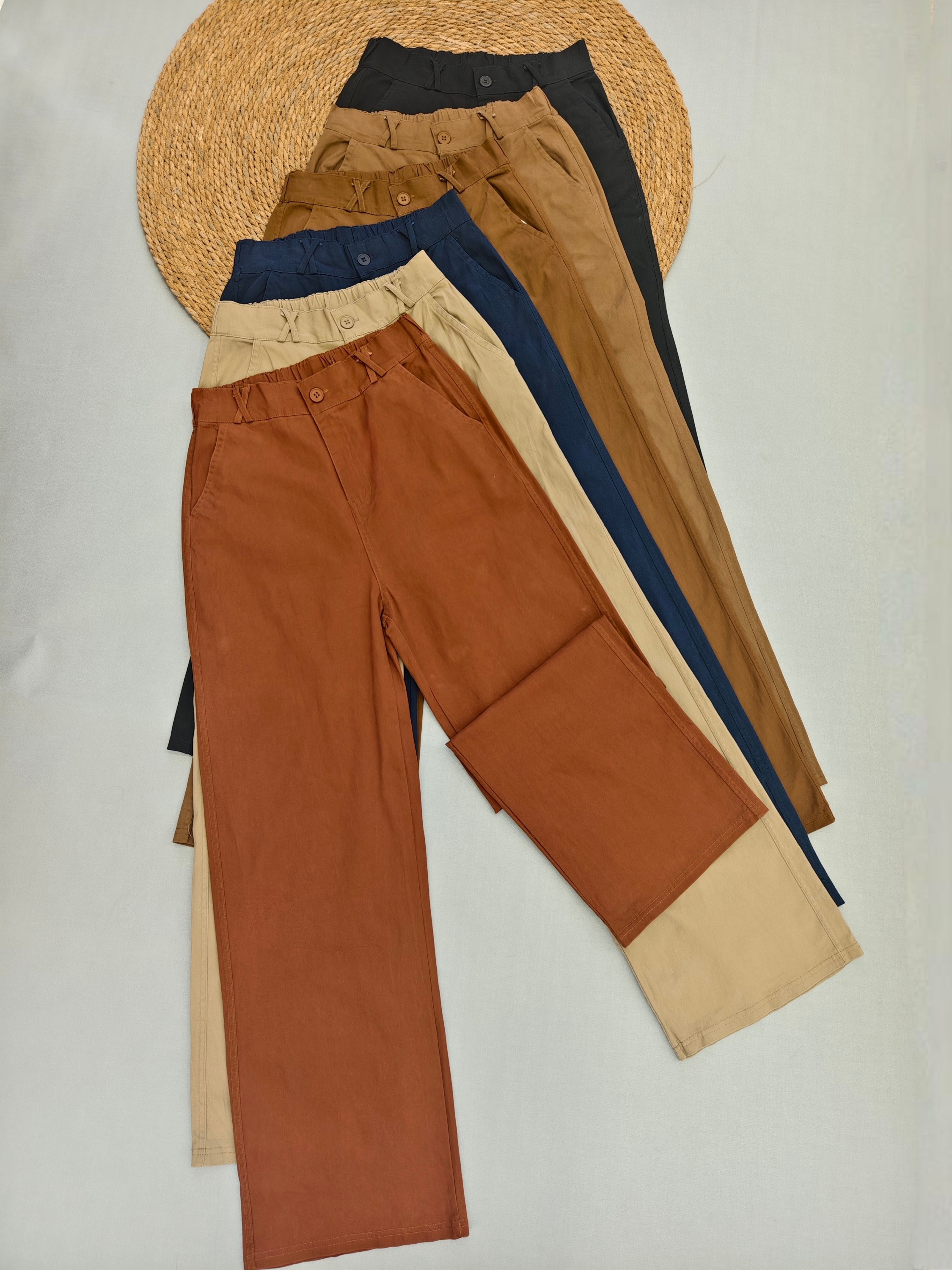 calça pantalona sarja com Elastano femininas modas T2088