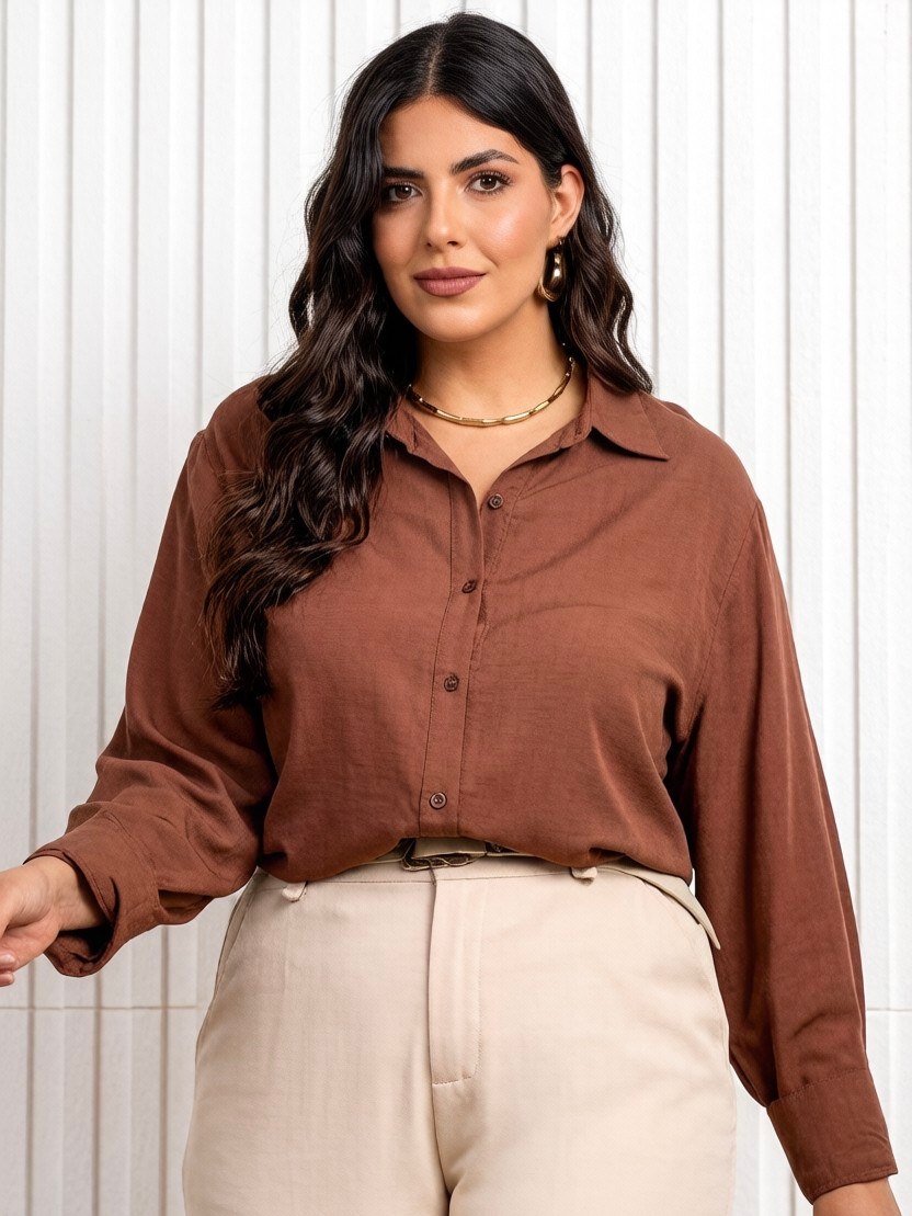 chamisa plus size Linho importado femininas modas LD0302P