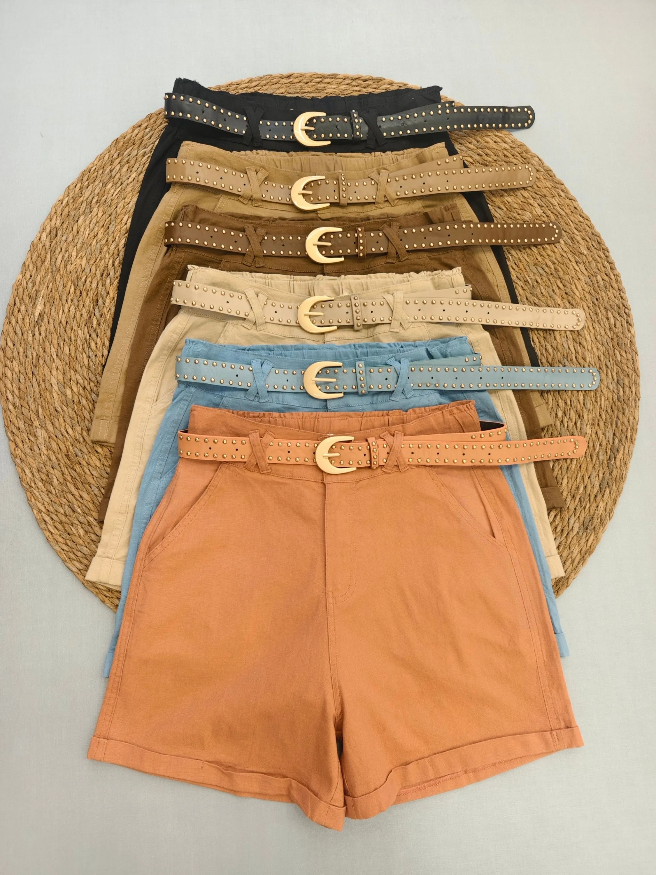 short Linho com Elastano importado femininas modas  865