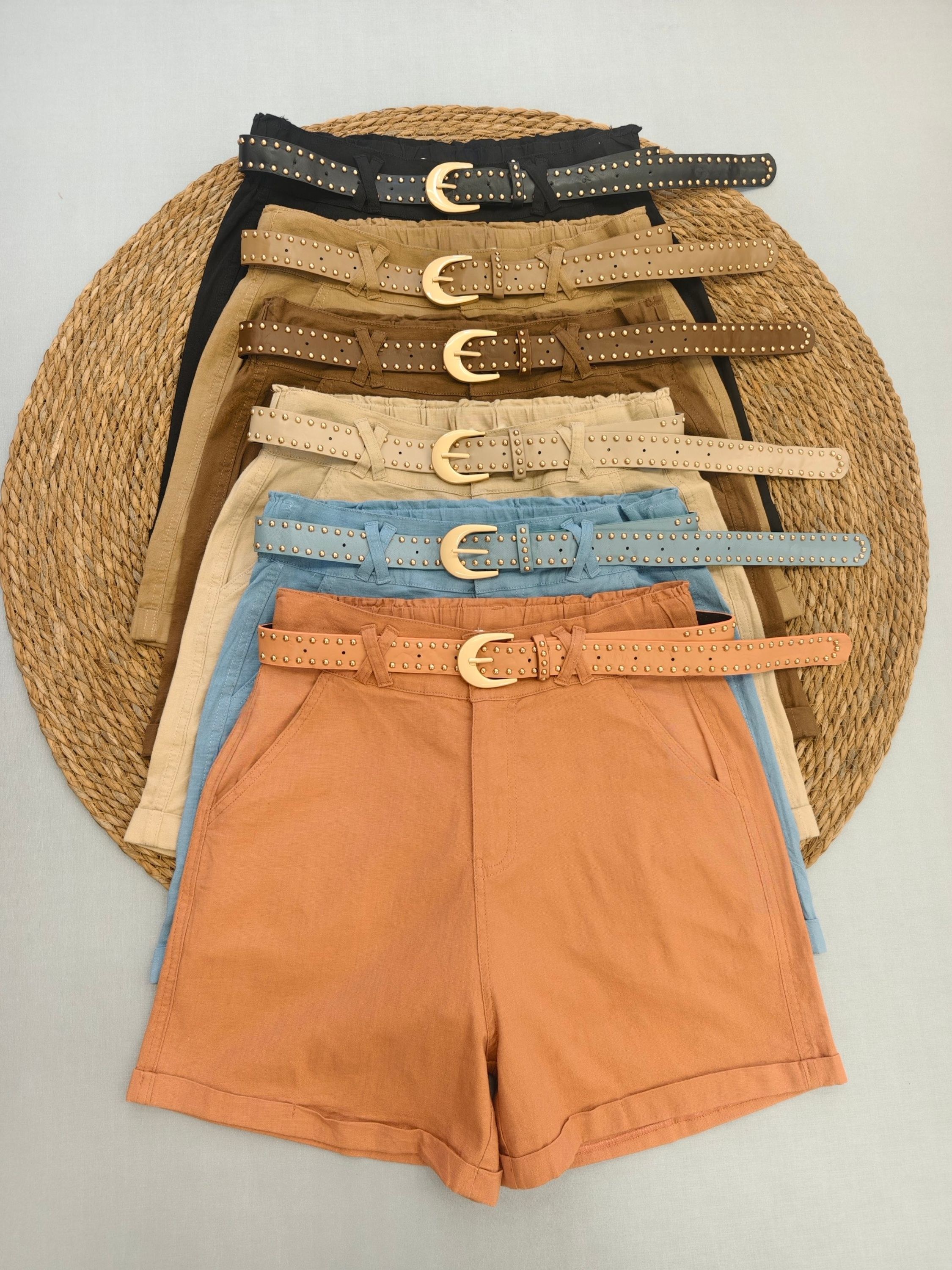 short Linho com Elastano importado femininas modas 865