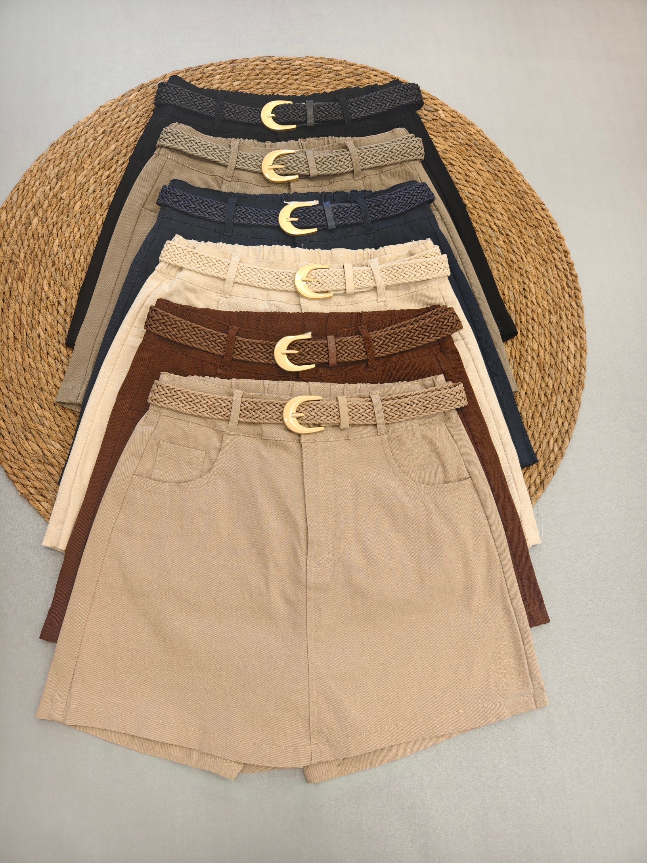 short Saia sarja com Elastano importado femininas modas 817