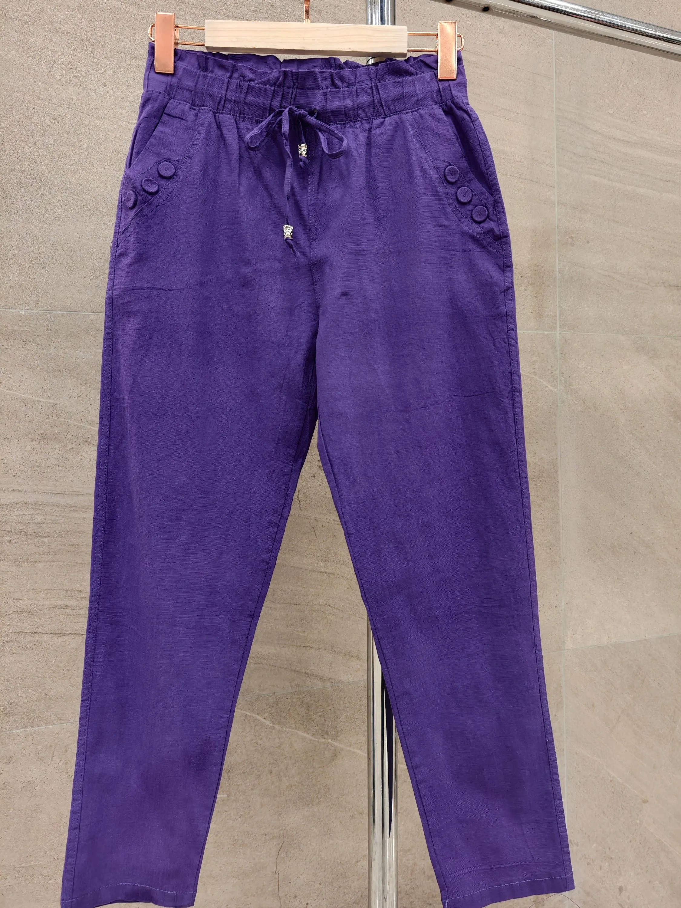 KIT 3 Calça Linho com Elastico importado femininas  M2093&