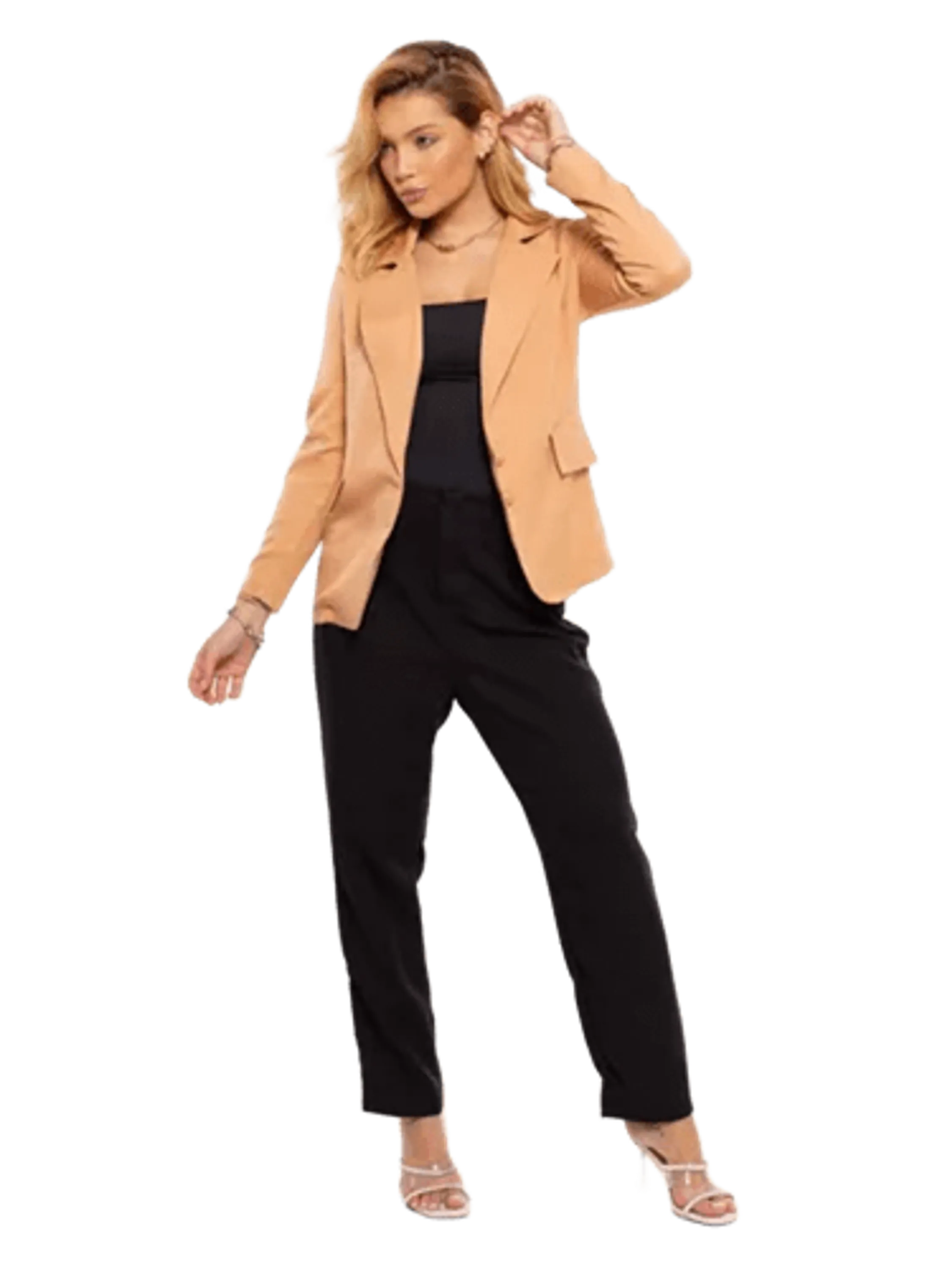 Max BLAZER LONGO de alfaiataria com botão BLZ-004