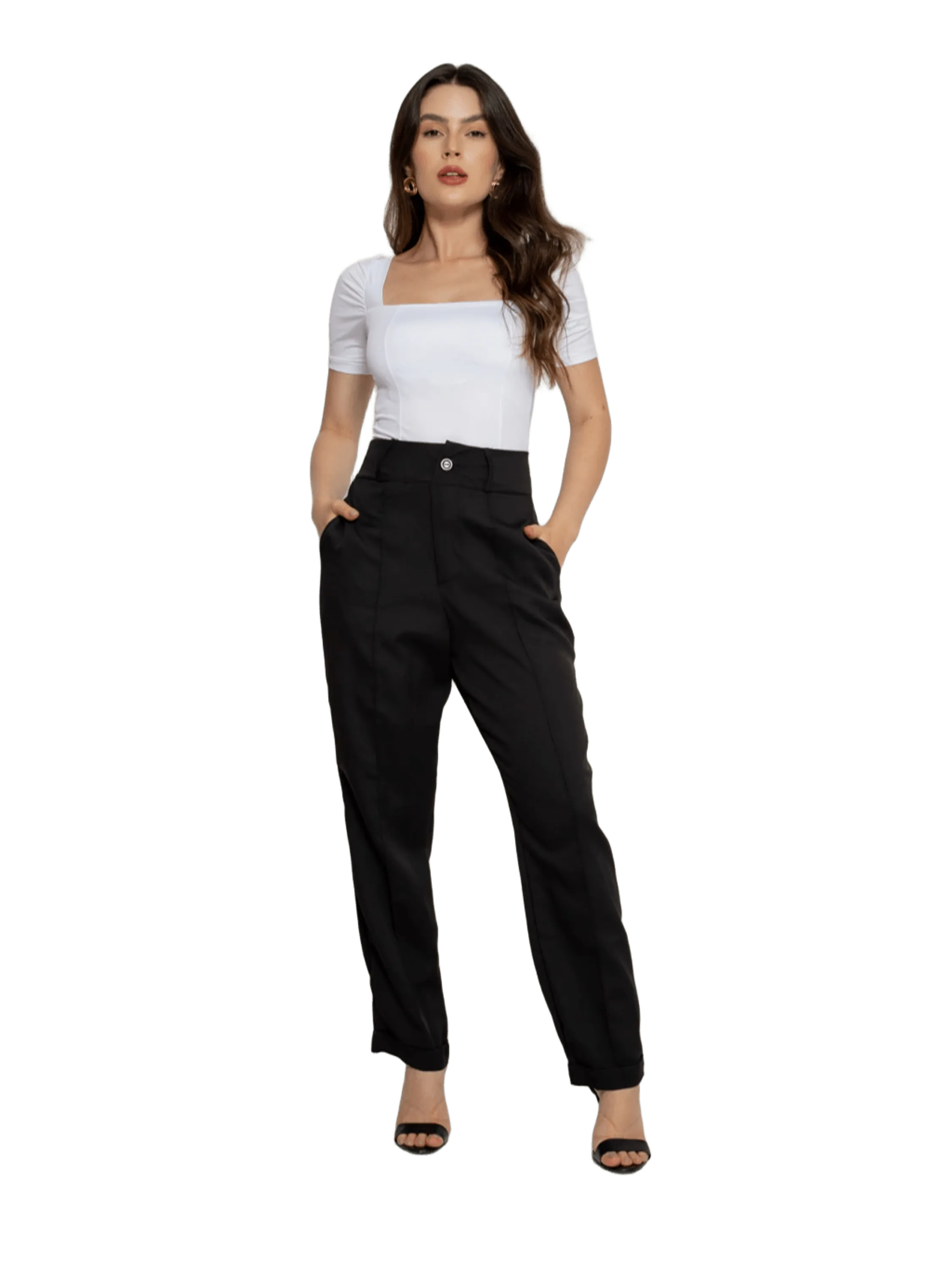 Calça Feminina social de alfaitaria com bolso cl-0028