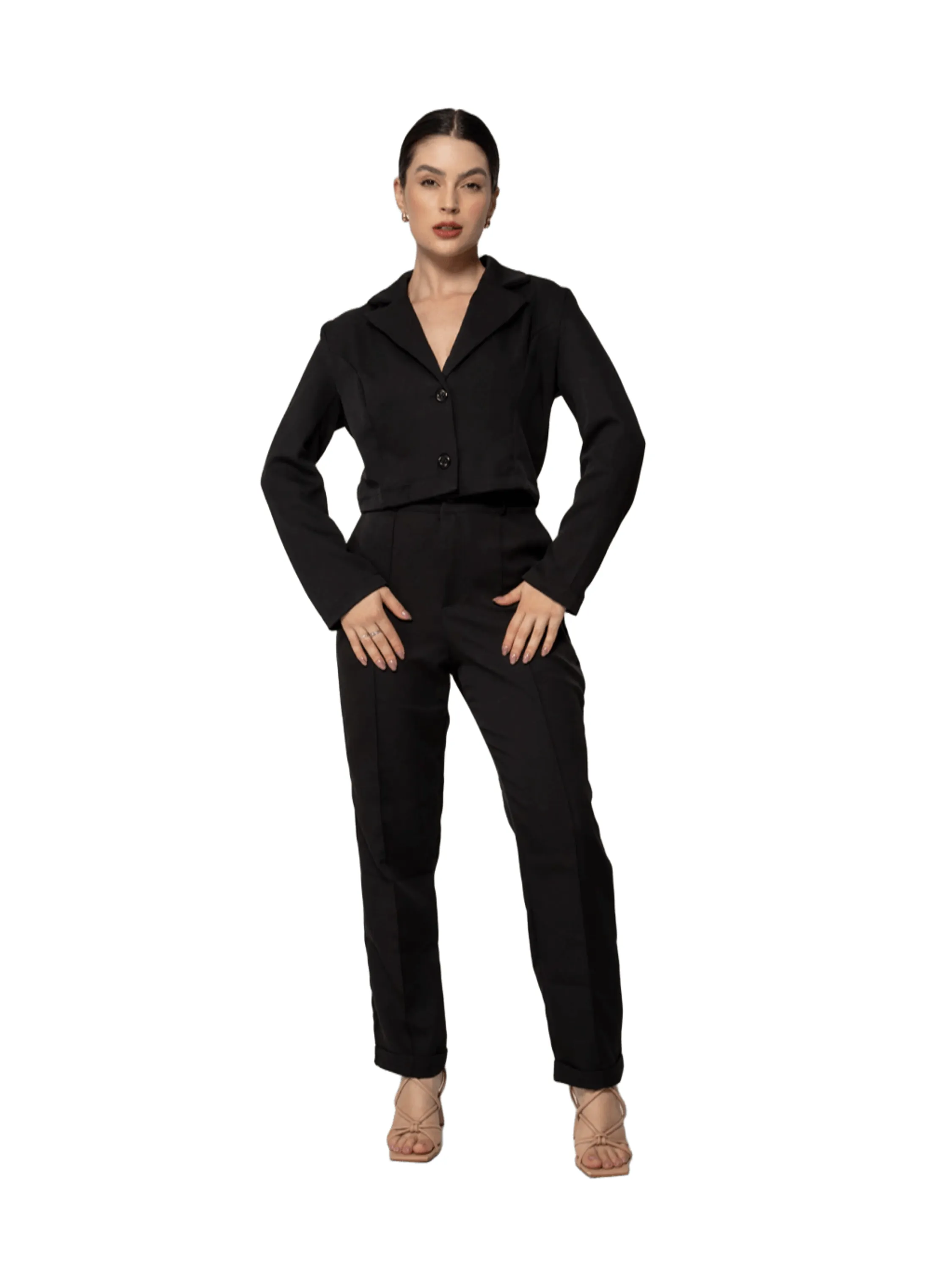 Conjunto Social De Calça E Blazer De Botão Con-0046