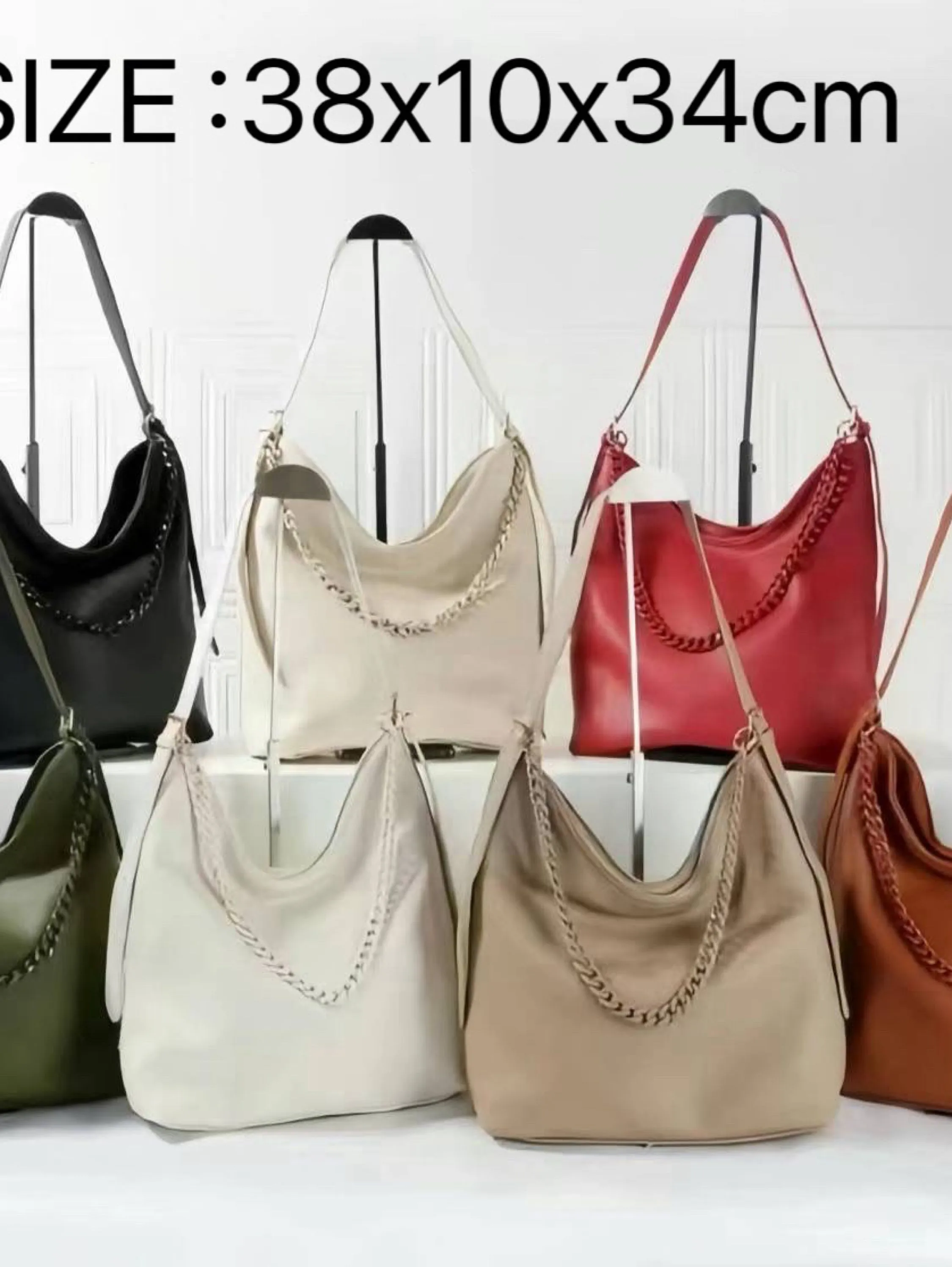 Bolsa tote moderna de grande capacidade, corrente texturizada, bolsa de axila com pedras, bolsa crossbody de ombro único,Alice bolsas