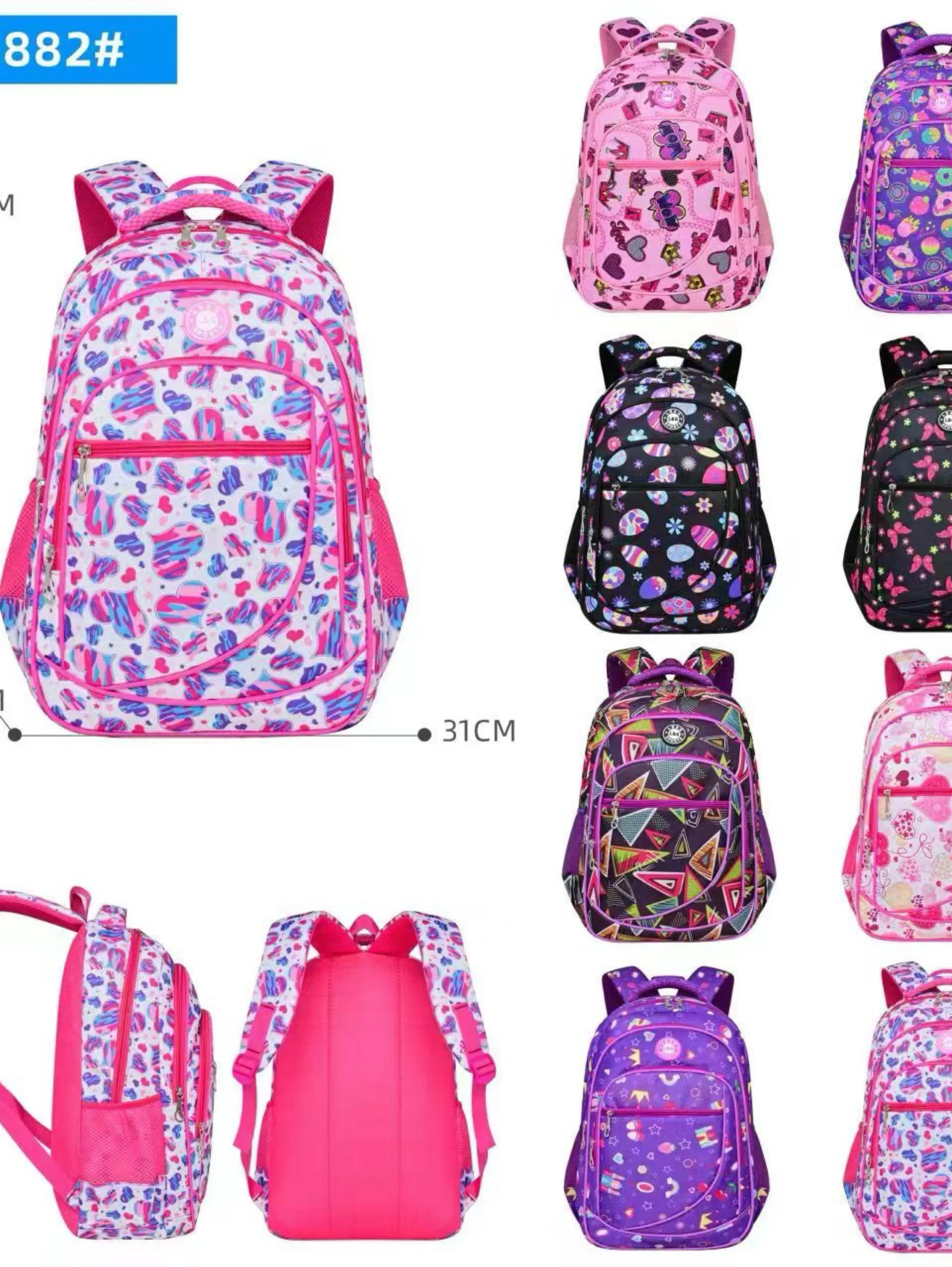 KIT3cores Mochila Femininas Alice Bolsas