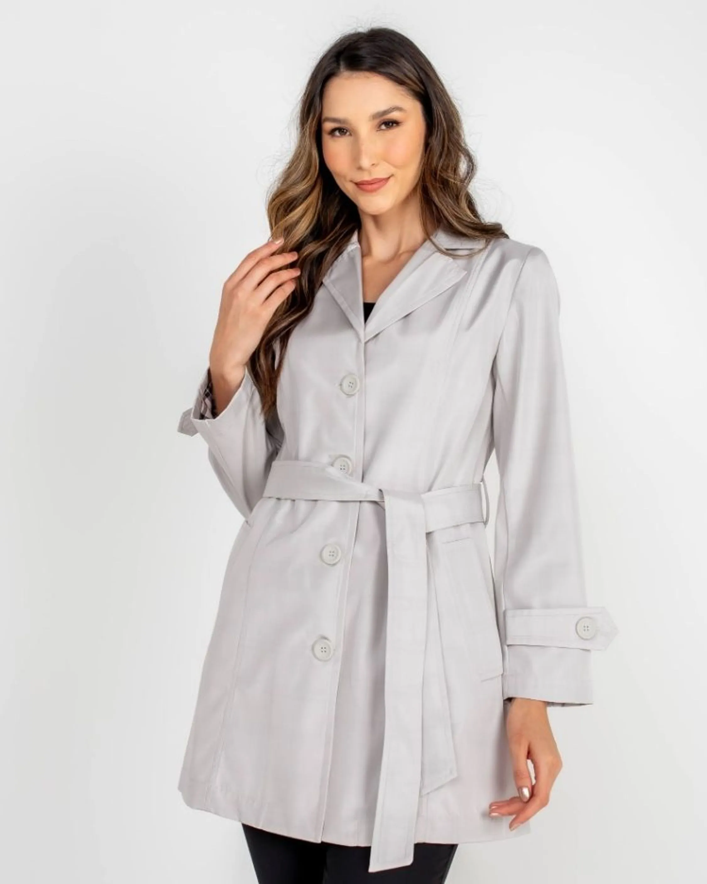 TRENCH COAT SOBRETUDO GOLA FINA GELO