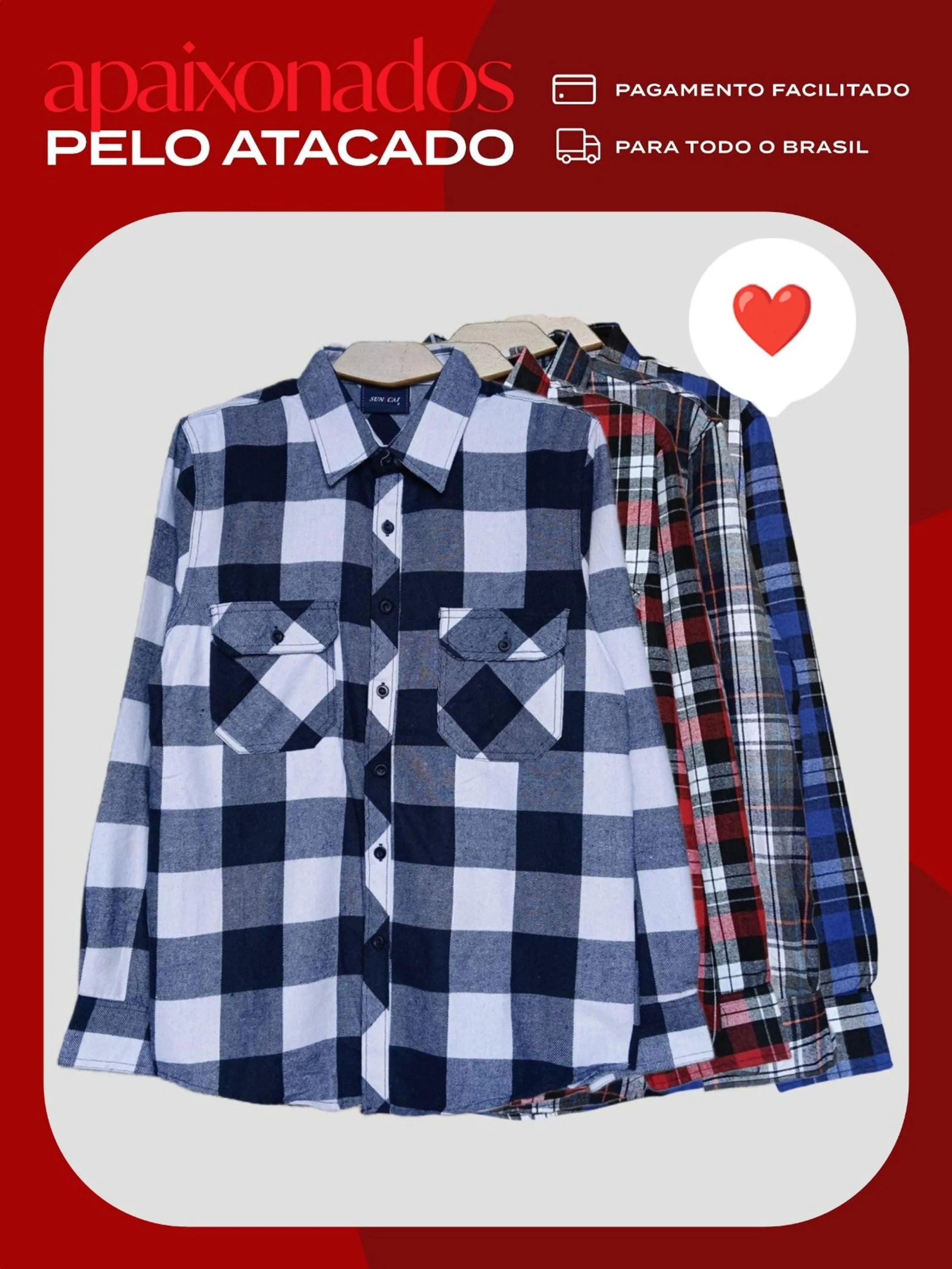 YJX MODAS Camisa Importado Xadrez Masculina Manga Longa com Bolsos