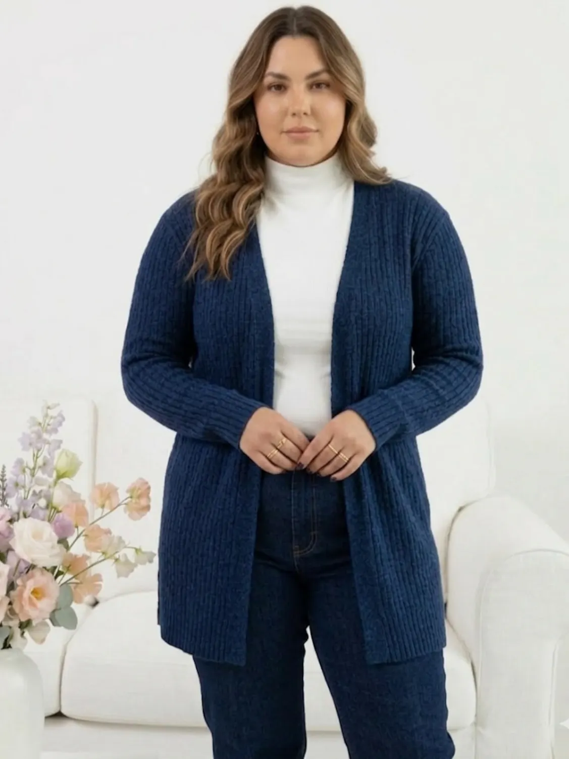 Cardigan liso Plus Size.