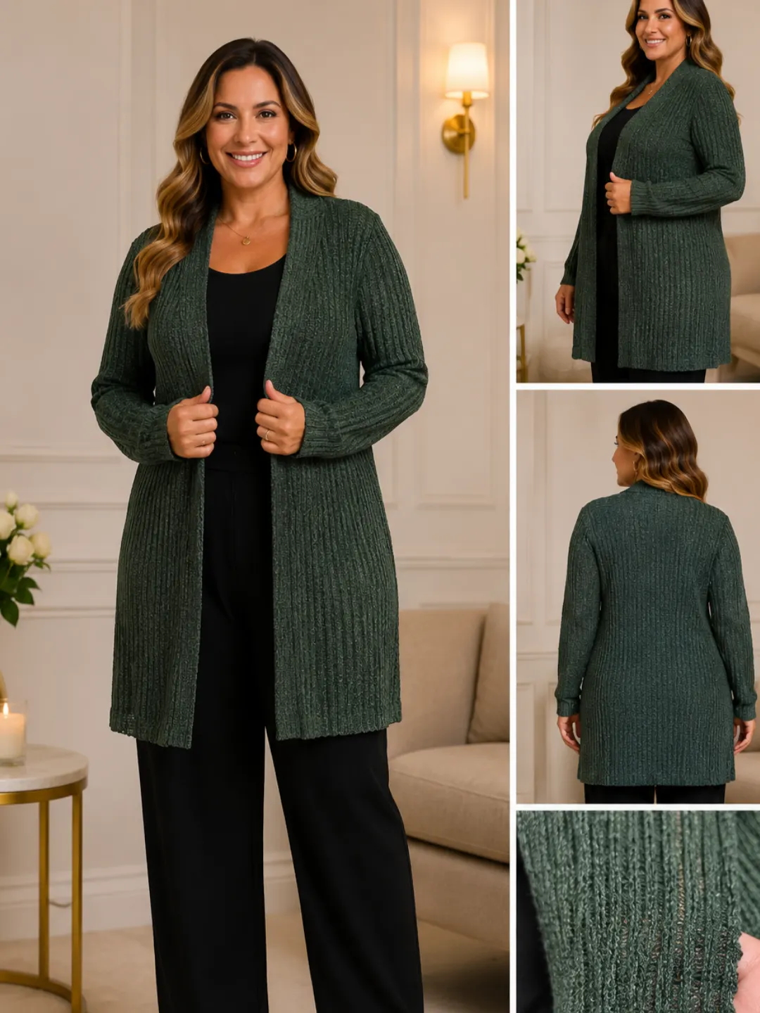 Cardigan liso Plus Size.
