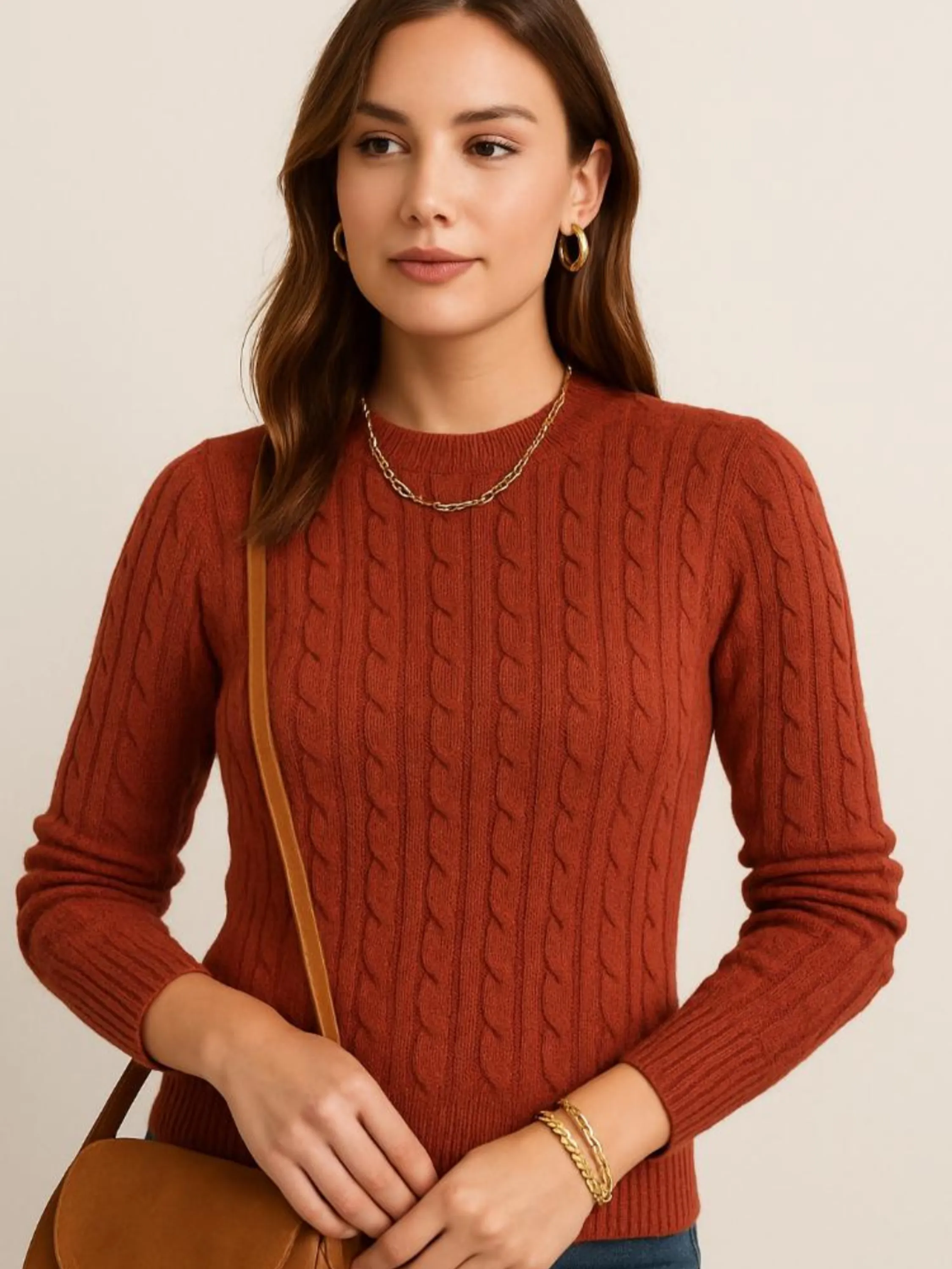 Blusa trancada tricô modal.