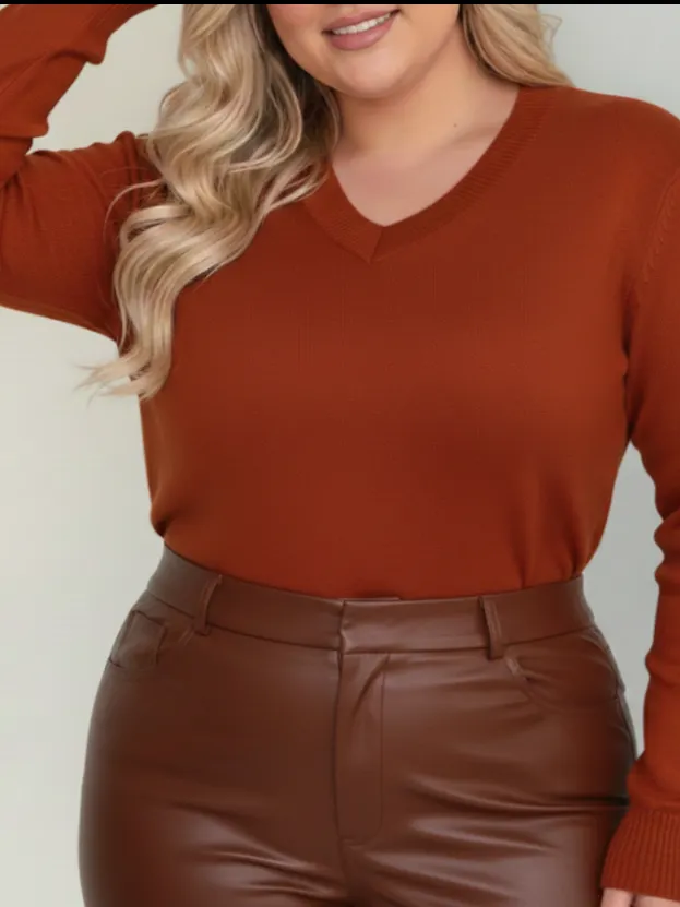 Blusa Tricô elastano Plus Size ( B003 )