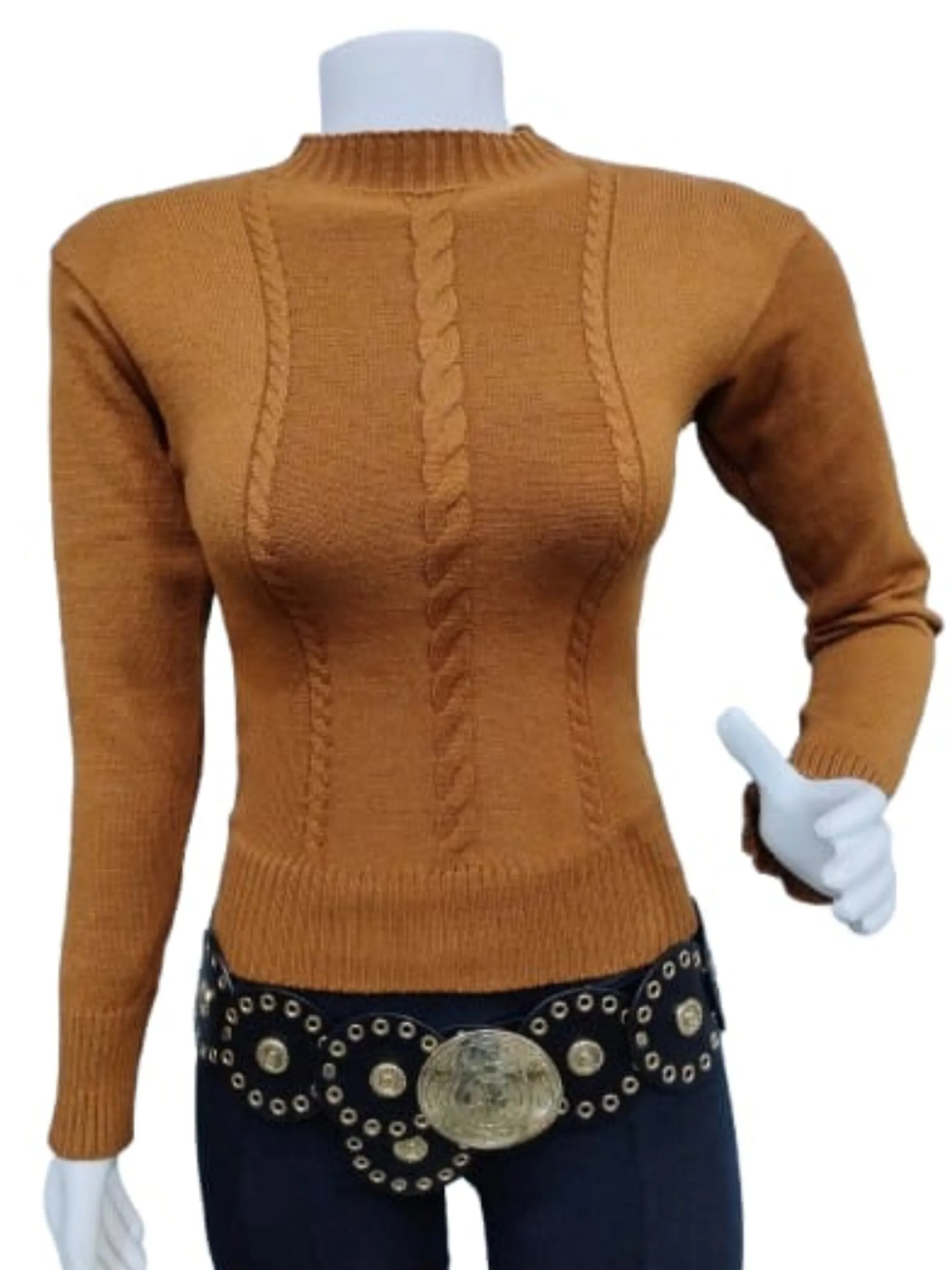 Blusa trança lateral tricô modal.