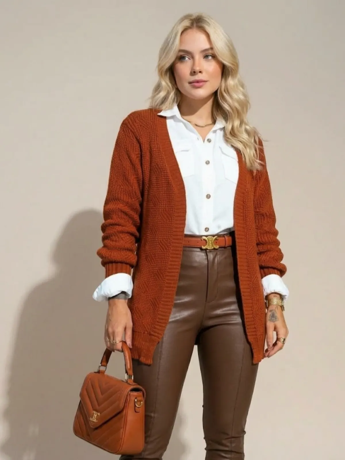 Casaco losanguinho tricô.