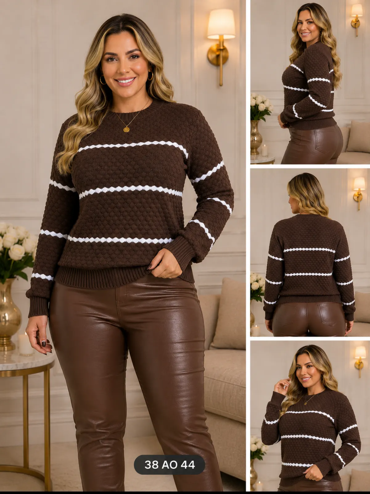 Blusa Listrada tricô.