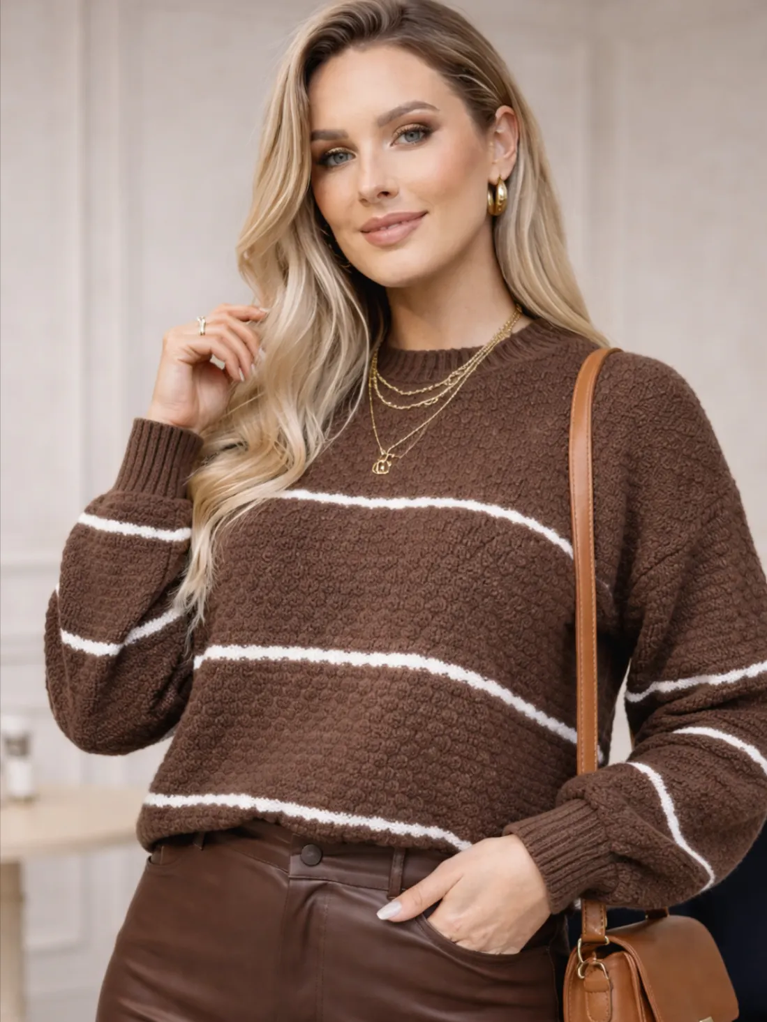 Blusa Listrada tricô.