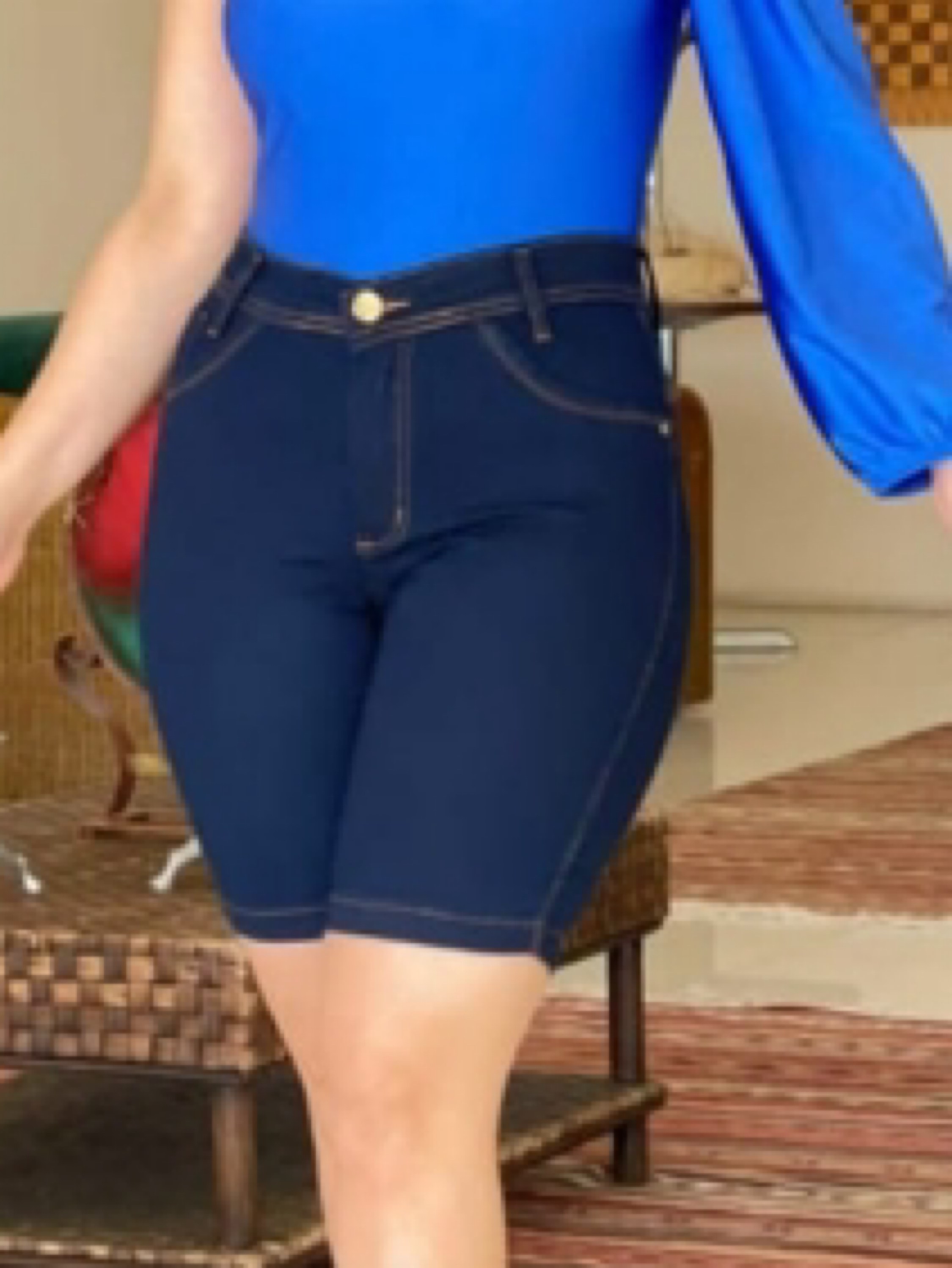 Pedal Jeans Escuro Feminino